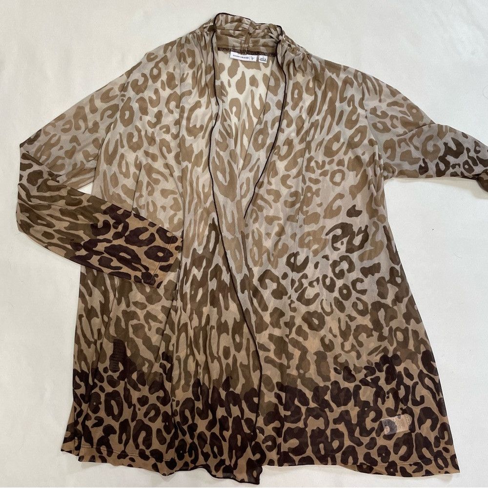 Other Susan Graver Animal Print Open Front Cardigan Size L Size L / US 10 / IT 46 - 6 Thumbnail