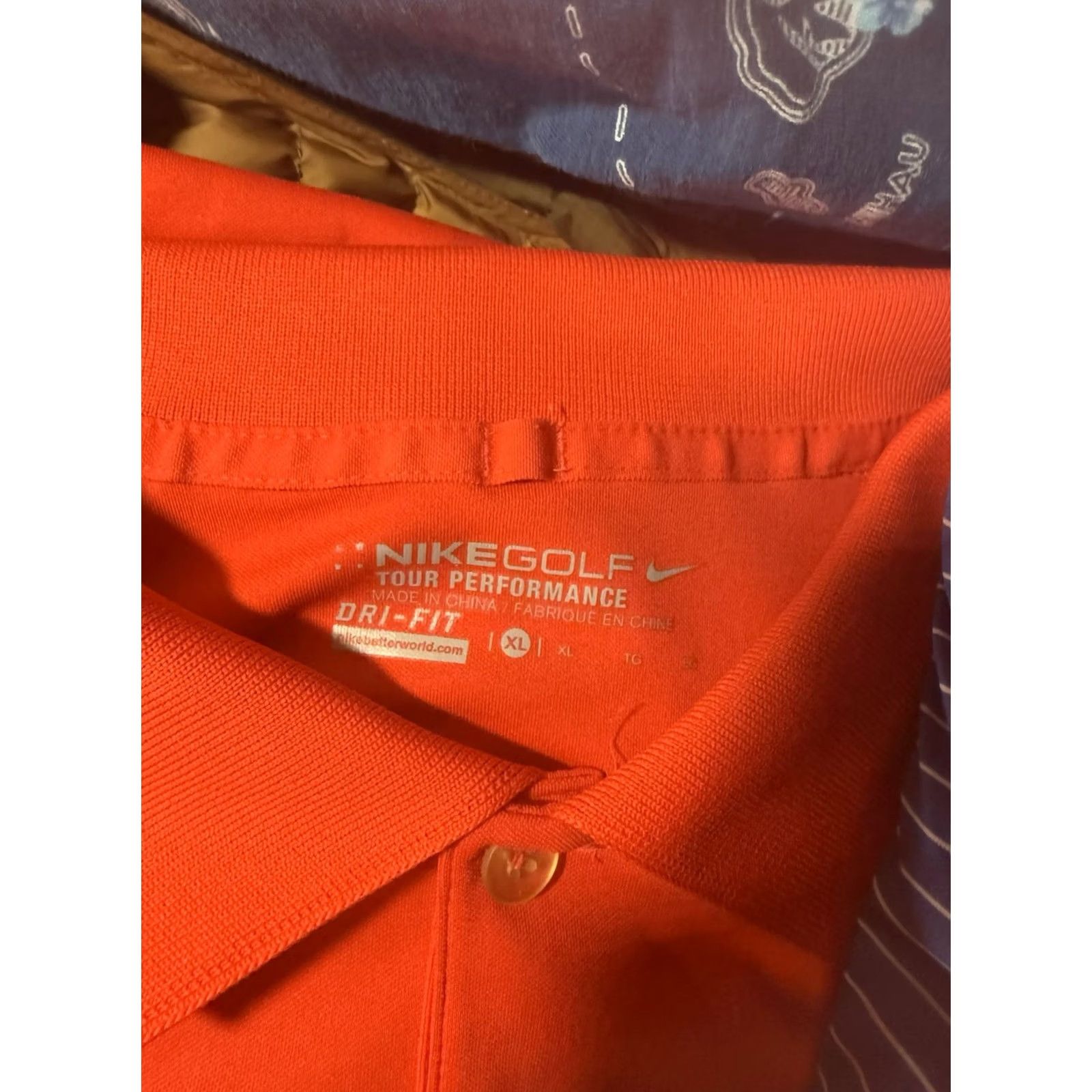 Nike Nike Golf Polo Shirt Tour Performance Mens XL Dri-Fit Peach/Orange Stretch Size US XL / EU 56 / 4 - 6 Thumbnail