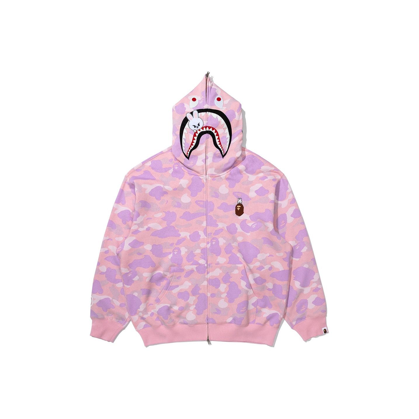 Bape A Bathing Ape Pink Camo Shark Hoodie Size L Size US L / EU 52-54 / 3 - 1 Thumbnail