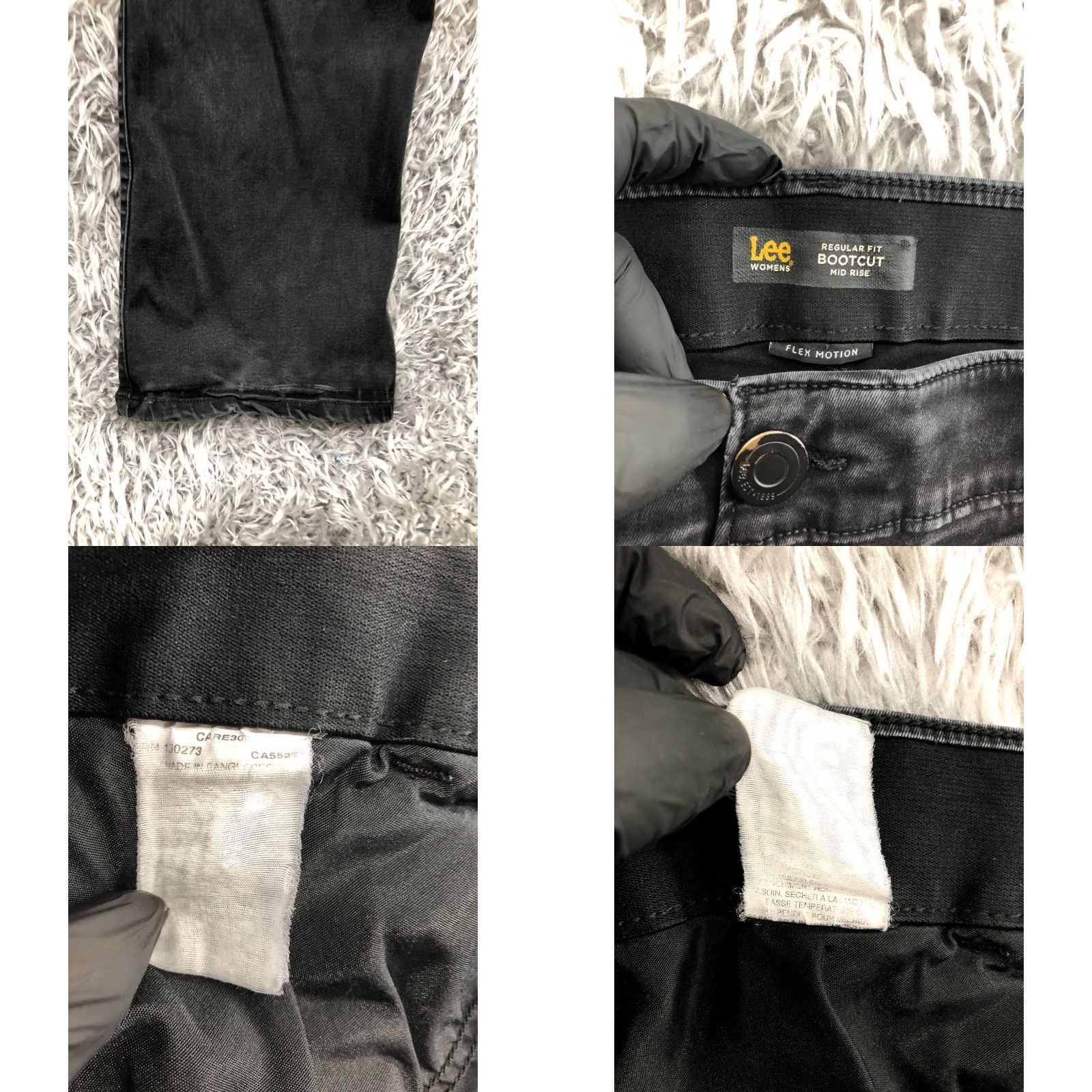 Lee Lee Regular Bootcut Jeans Women 18 Black Dark Wash Denim 5-Pocket Belt Loops Inseam 28in Modern Classic Size 40" / US 18 - 8 Thumbnail