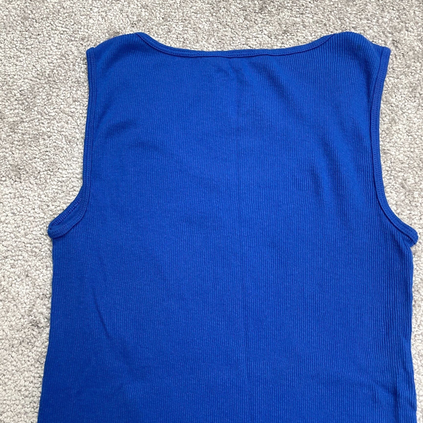 Vintage St. John's Bay Beaded Knitted Tank Top Womens Small Royal Blue Cotton Stretch Size S / US 4 / IT 40 - 4 Thumbnail