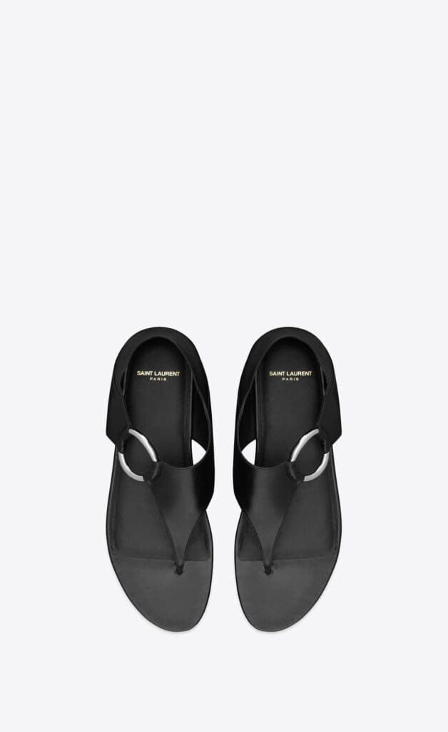 Saint Laurent Paris oc11z1125 XSL Sandals in Smooth Leather in Black Size US 8 / EU 41 - 1 Preview