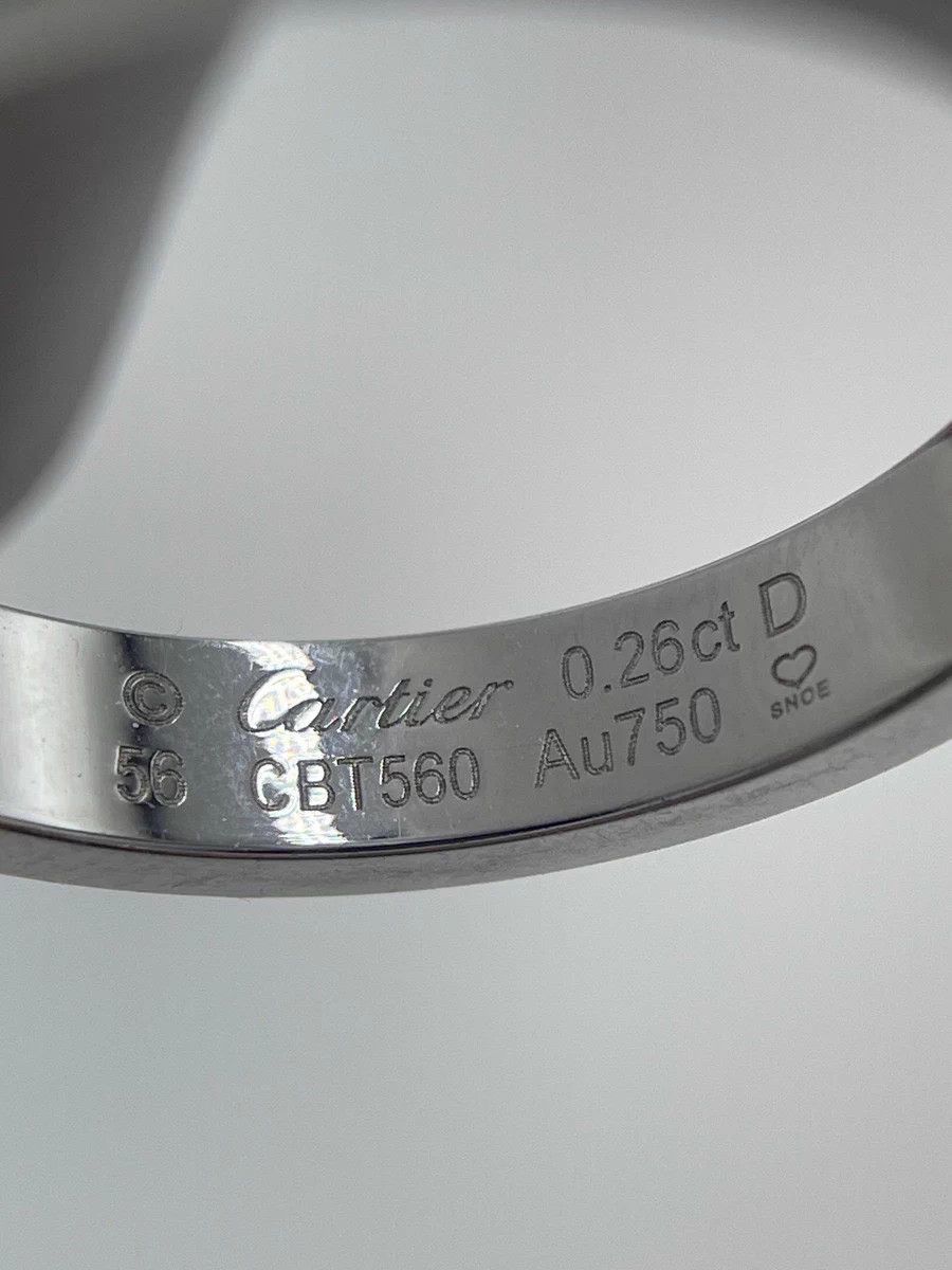 Cartier Cartier 18 White Gold Love Narrow 0.26ct Diamond Ring 56 Size ONE SIZE - 6 Thumbnail