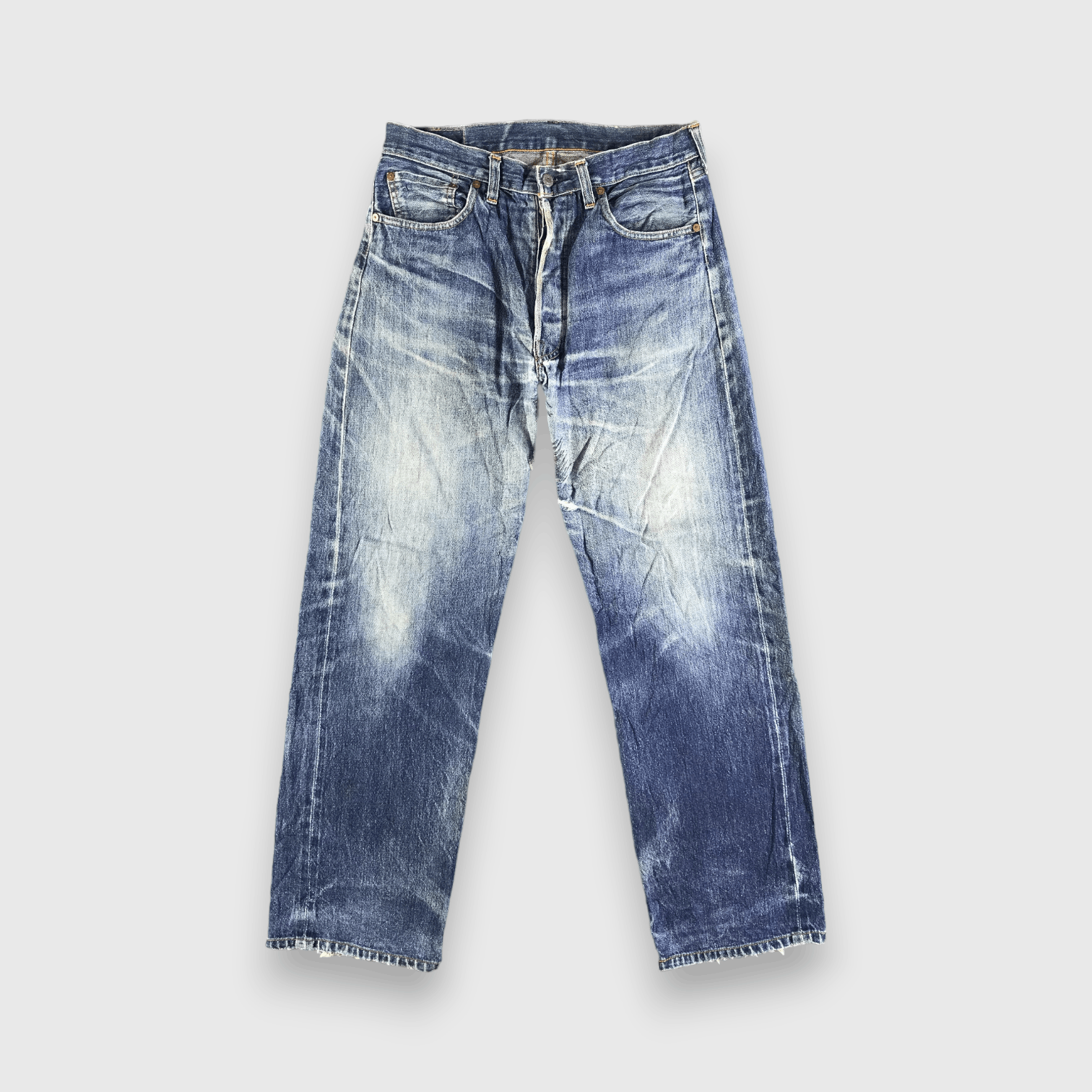 90s Vintage Blue Wash Levis 501 Selvedge Jeans-J4004