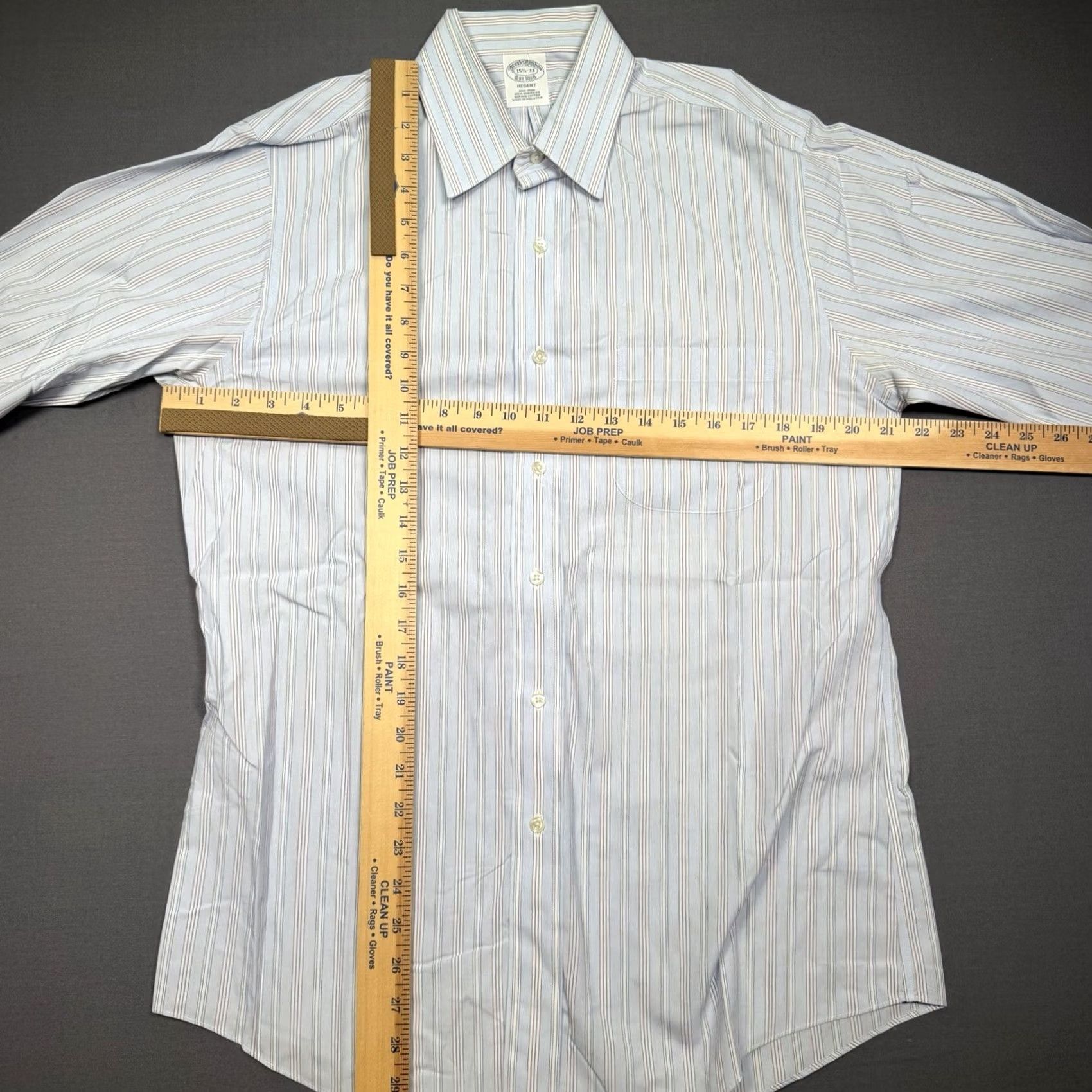 Brooks Brothers Brooks Brothers Shirt Mens Light Blue Regent Striped Supima Non Iron 15.5 / 33 Size US L / EU 52-54 / 3 - 3 Thumbnail