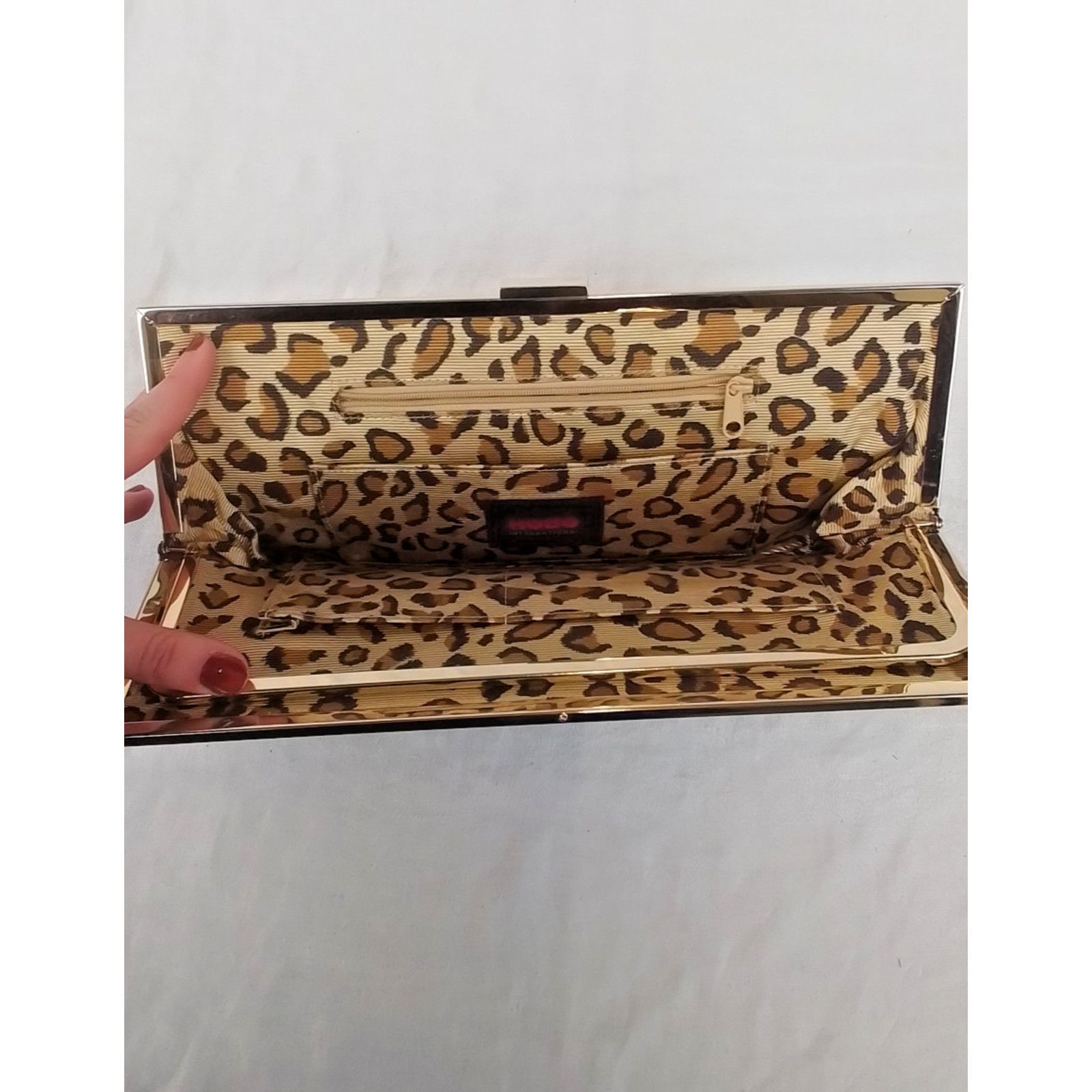 Hobo Hobo International Clutch Purse Metallic Gold w Animal Print Size ONE SIZE - 7 Thumbnail
