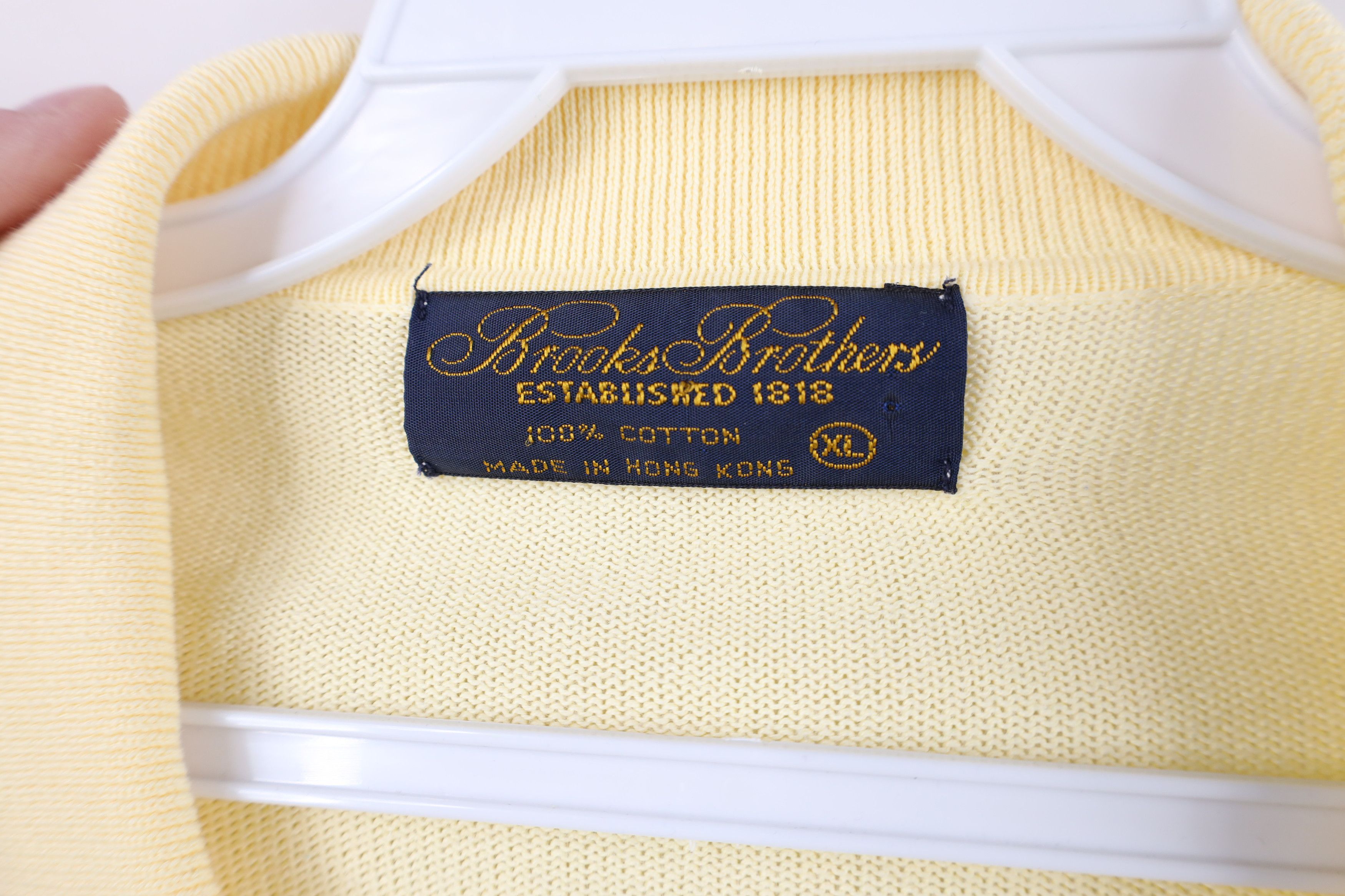 Brooks Brothers Vintage 70s 80s Brooks Brothers Knit Collared Sweater Yellow Size US XL / EU 56 / 4 - 8 Thumbnail