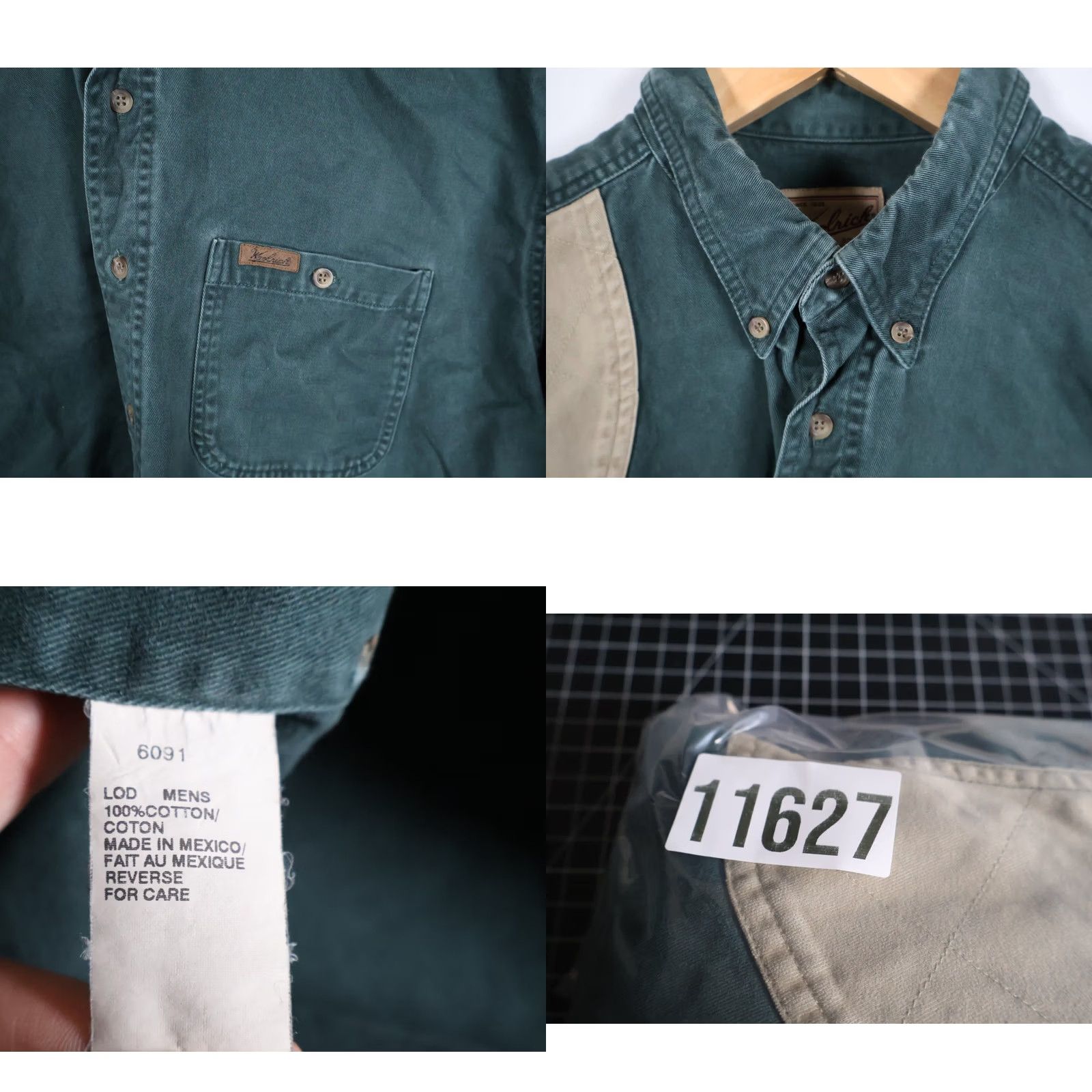 Vintage VINTAGE Woolrich Shooting Shirt Mens 2XL Green Beige Heavy Twill Outdoor Hunting VTG Shirt Button-Up Collared Long Sleeve Cotton 2XL Mens Woolrich Size US XXL / EU 58 / 5 - 9 Thumbnail