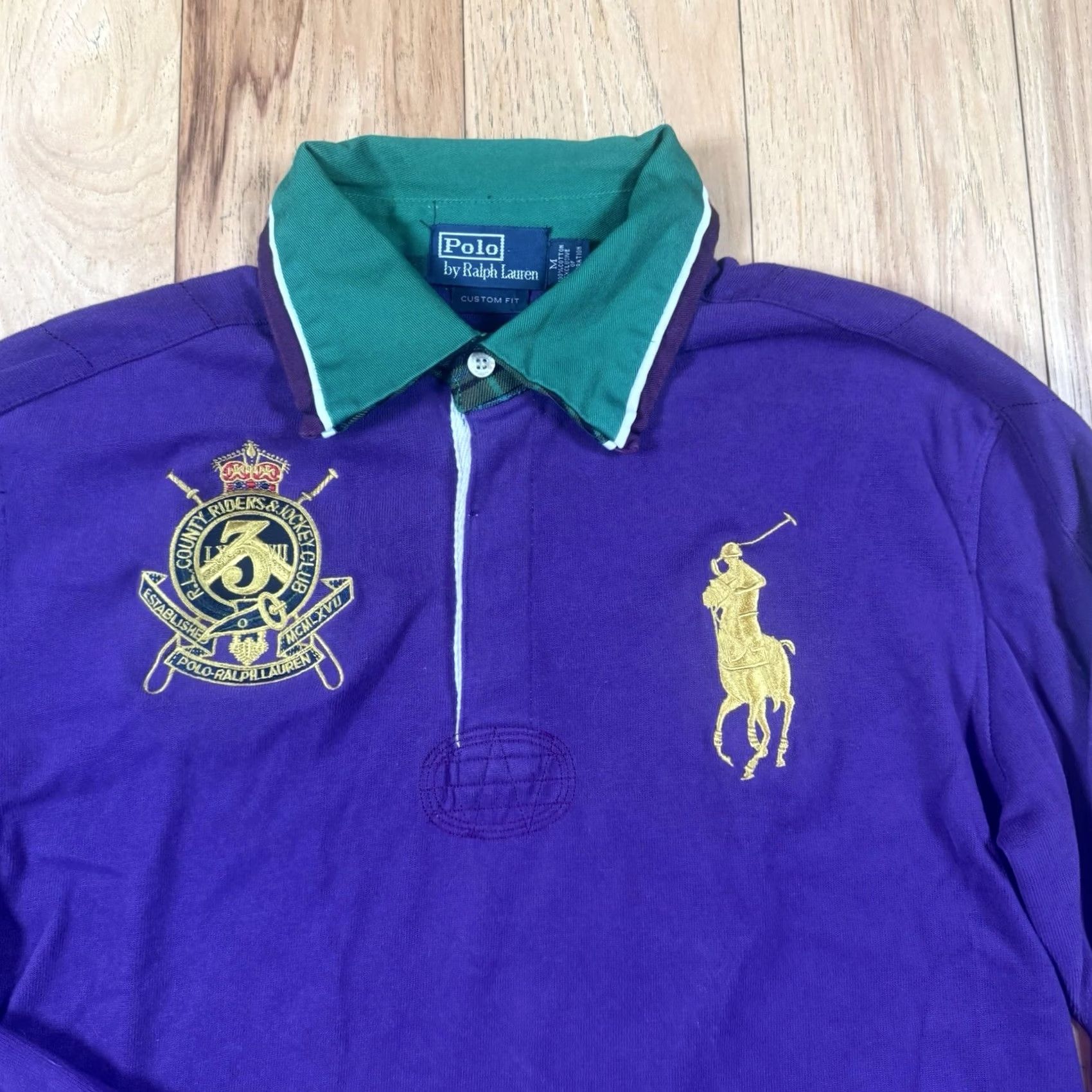 Ralph Lauren VTG Ralph Lauren Rugby Shirt Mens M Custom Crown Crest #3 Flip Collar Size US M / EU 48-50 / 2 - 4 Thumbnail