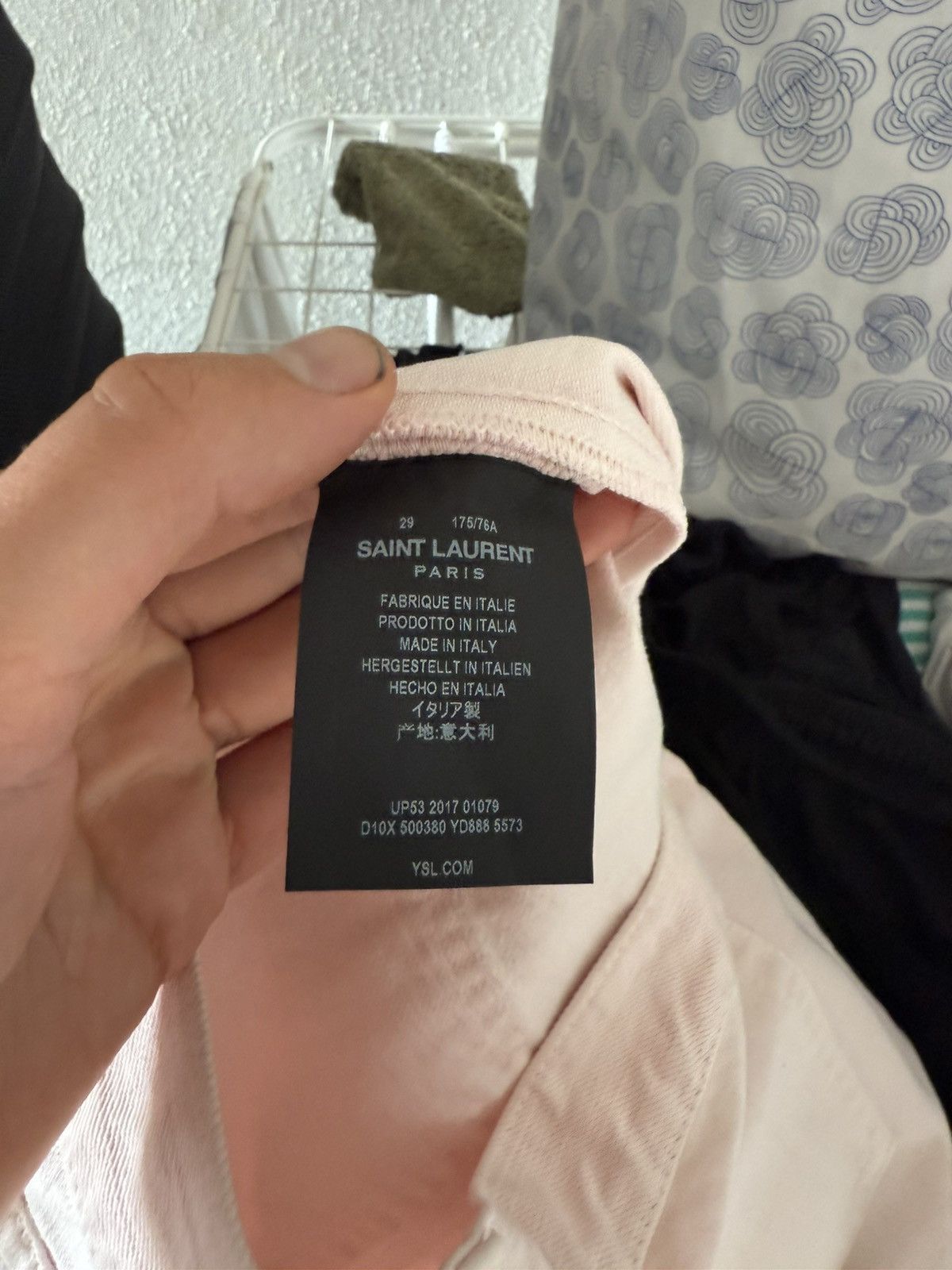 Saint Laurent Paris Pale Pink Straight-Leg Denim Jeans Size US 29 - 14 Thumbnail