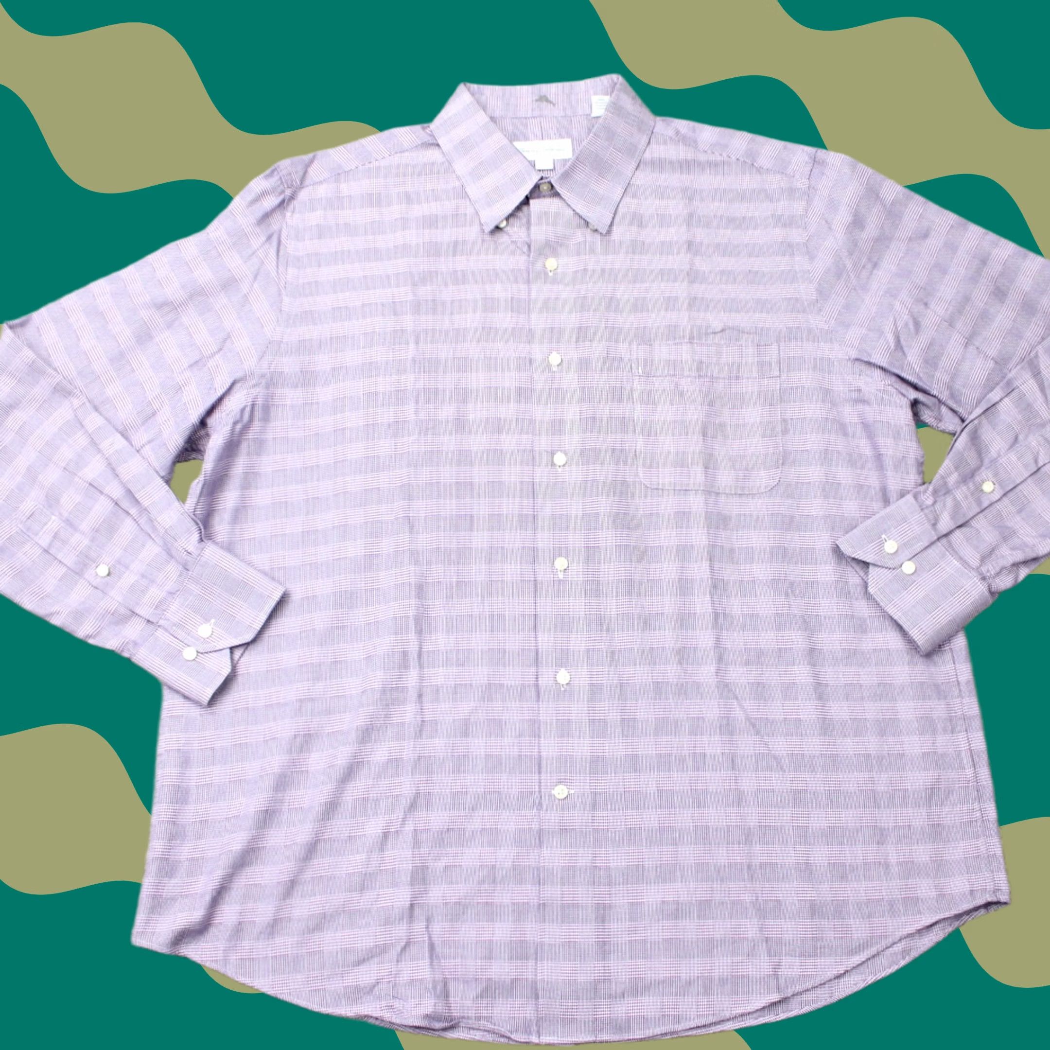 Tommy Bahama Tommy Bahama Shirt Mens 16 1/2, 34/35 Purple 100% Cotton Long Sleeve Button Down Dress Shirt Womens? Mens Size US XL / EU 56 / 4 - 1 Thumbnail