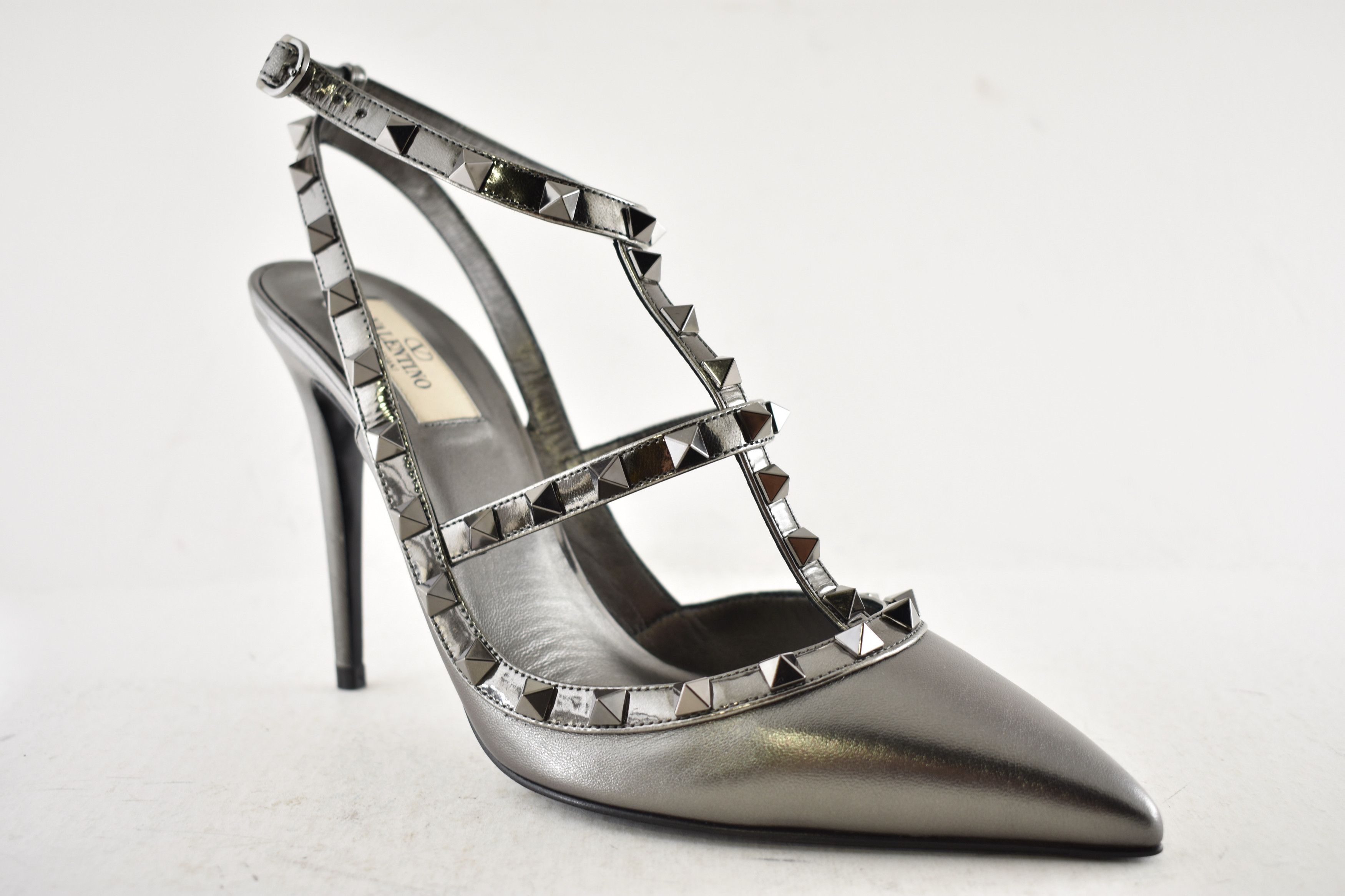 Valentino Rockstud 100mm Anthracite Grey Heel Pump 40