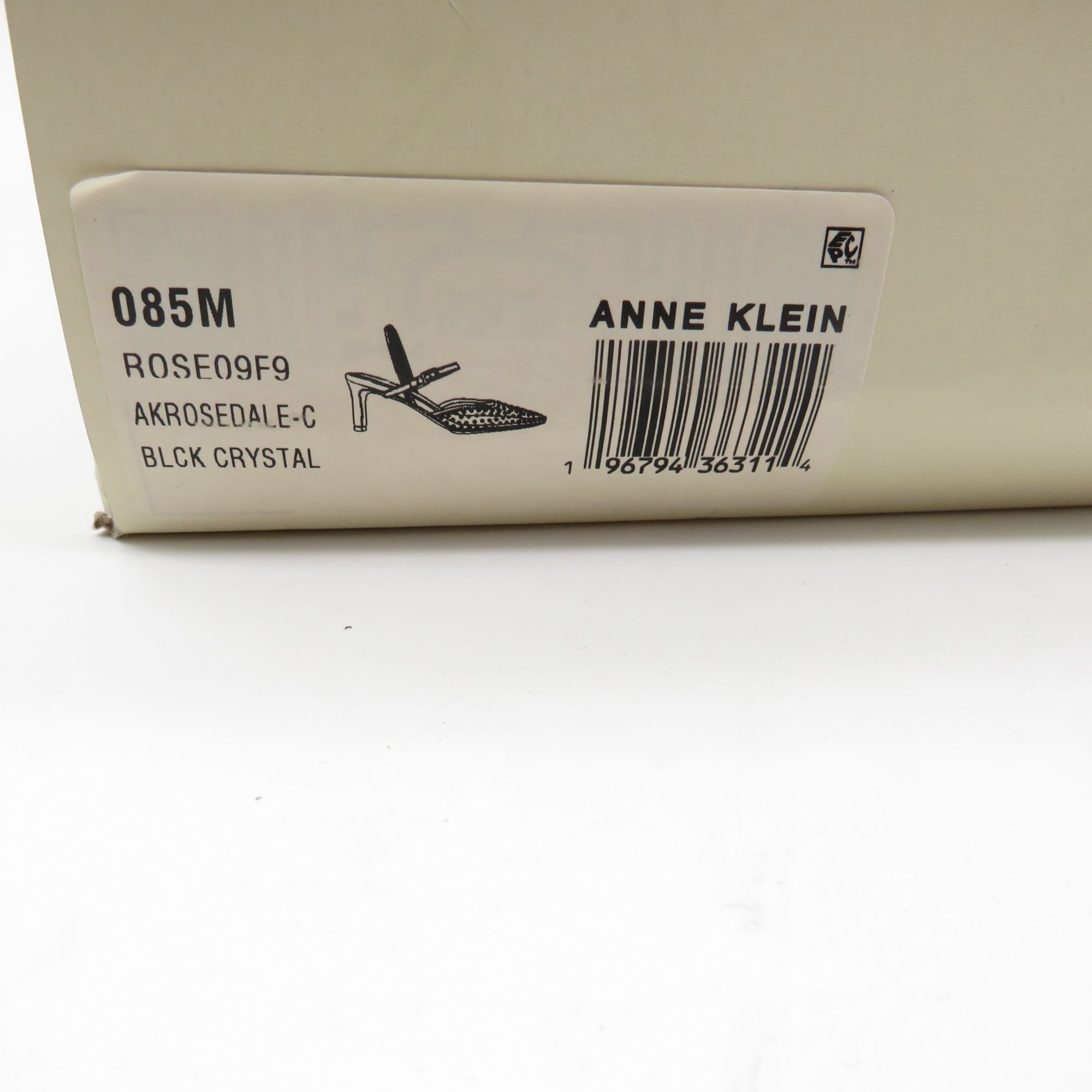 Other Anne Klein Women's Black Crystal Embellished Sling Back Heel Size US 8.5 / IT 38.5 - 2 Thumbnail