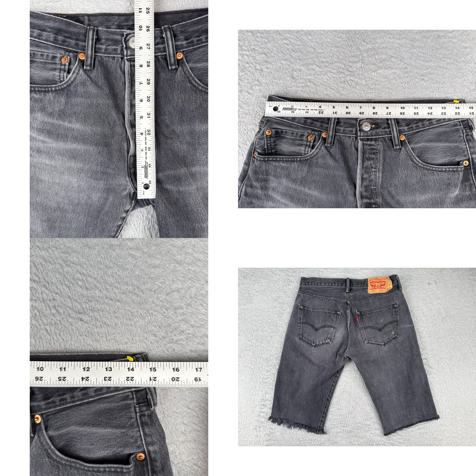 Levi's Levis Women’s Denim Shorts 32 Black Cutoff Button Fly 501 Cotton Blend 29x13 Shorts Size 24" / US 00 / IT 34 - 9 Thumbnail