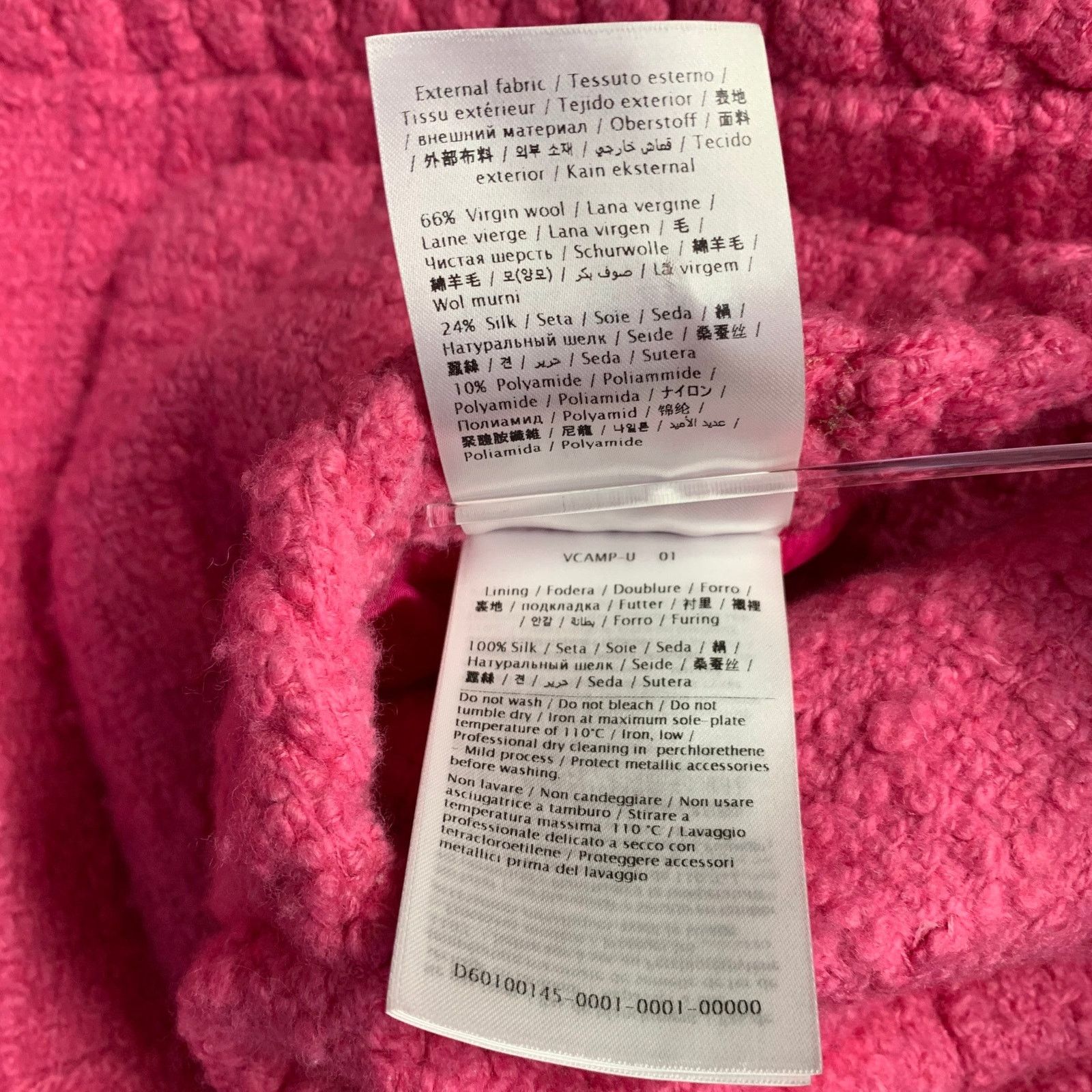 Valentino VALENTINO 2021 Size S Pink Wool Silk Tweed Oversized Jacket Size S / US 4 / IT 40 - 12 Thumbnail