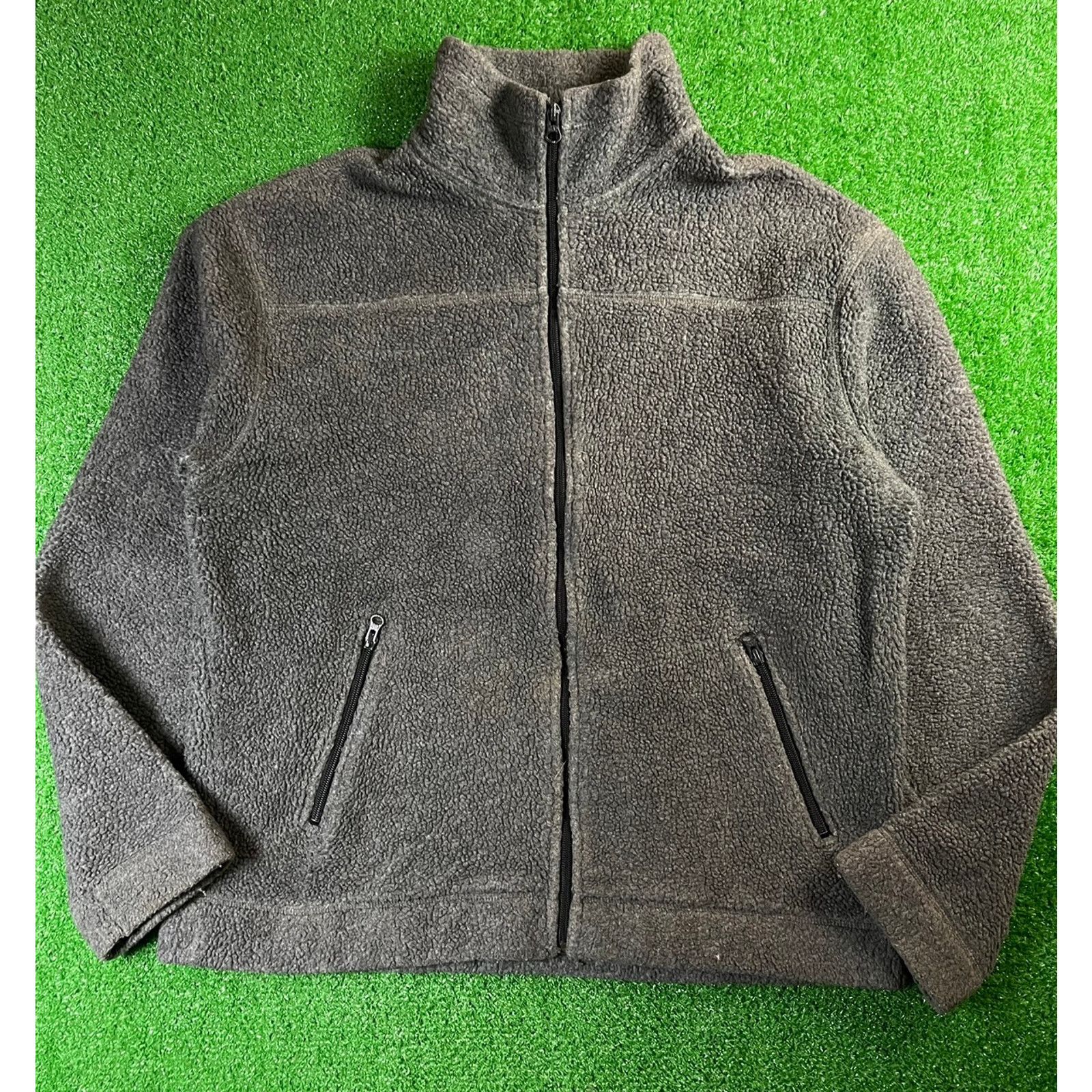 Gap × Vintage Vintage Y2K GAP Deep Pile Fleece Large Jacket Charcoal Gray Size US L / EU 52-54 / 3 - 1 Thumbnail