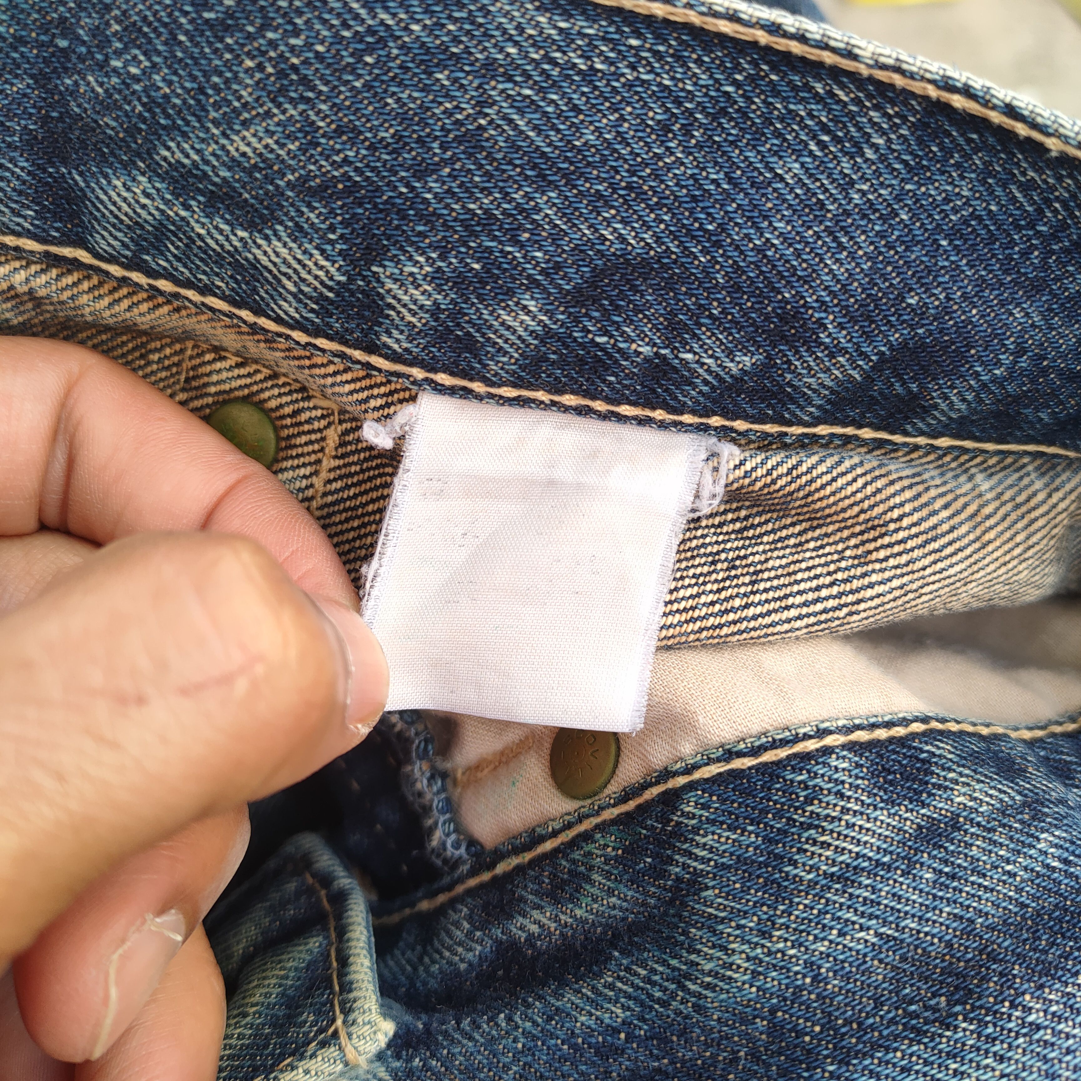 Japanese Brand VINTAGE SELVEDGE BUTTON FLY RIPPED JEANS DENIM PANTS Size US 27 - 13 Thumbnail