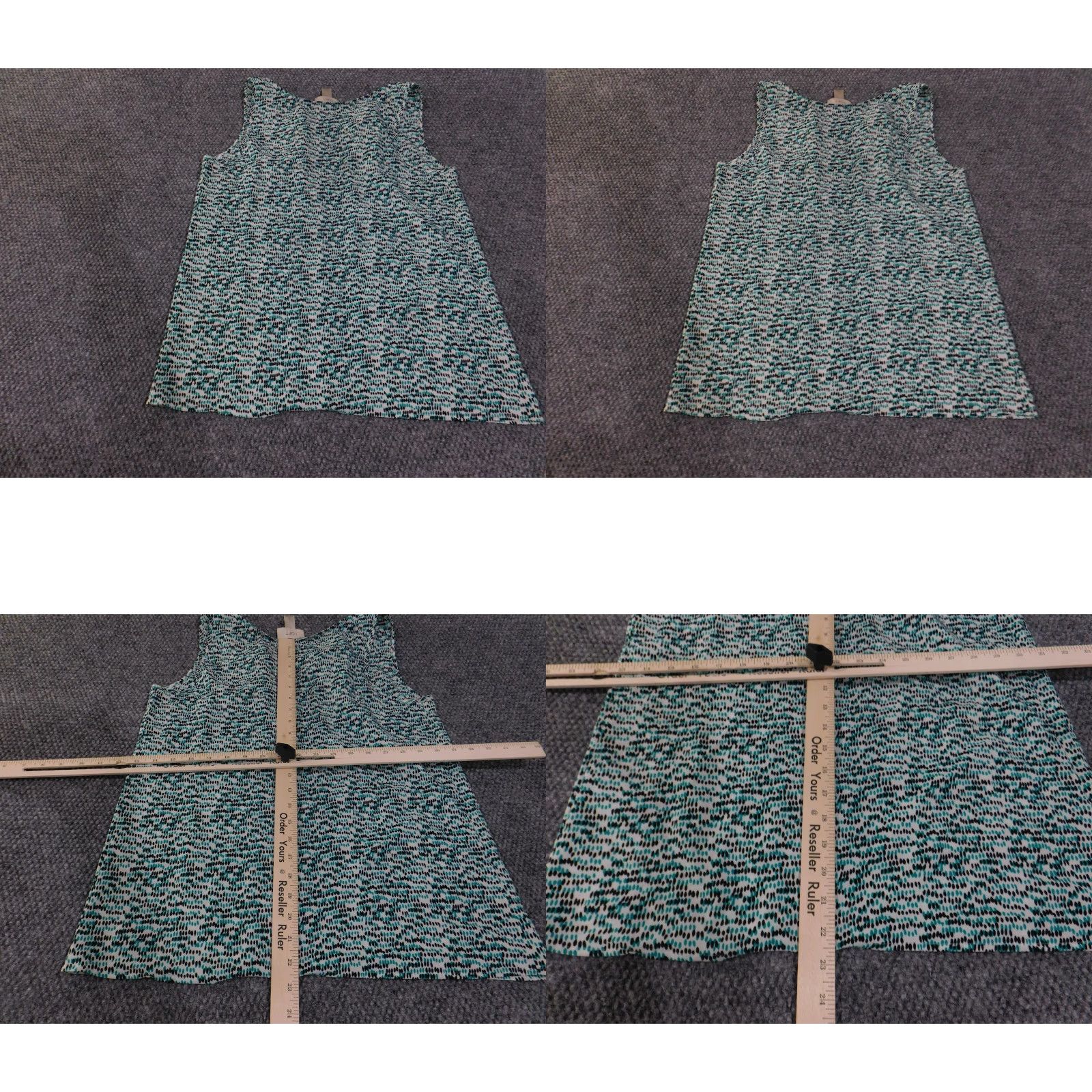 Loft LOFT Shirt Womens Small Teal Black Sleeveless Tie Neck Ruffle Blouse Size S / US 4 / IT 40 - 9 Thumbnail