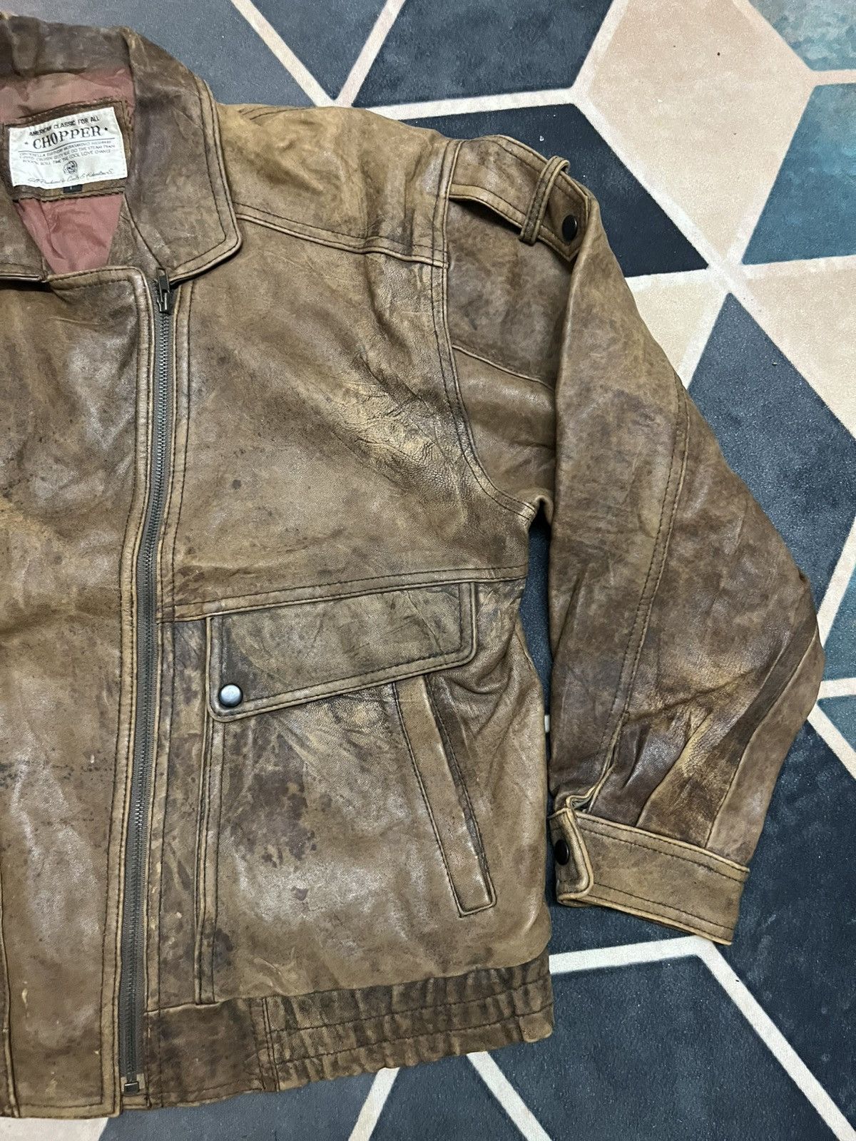 Branded Leather 💥AMERICAN CLASSIC by Cools & Hidemitsu CHOPPER RIDER JACKETS Size US L / EU 52-54 / 3 - 4 Thumbnail