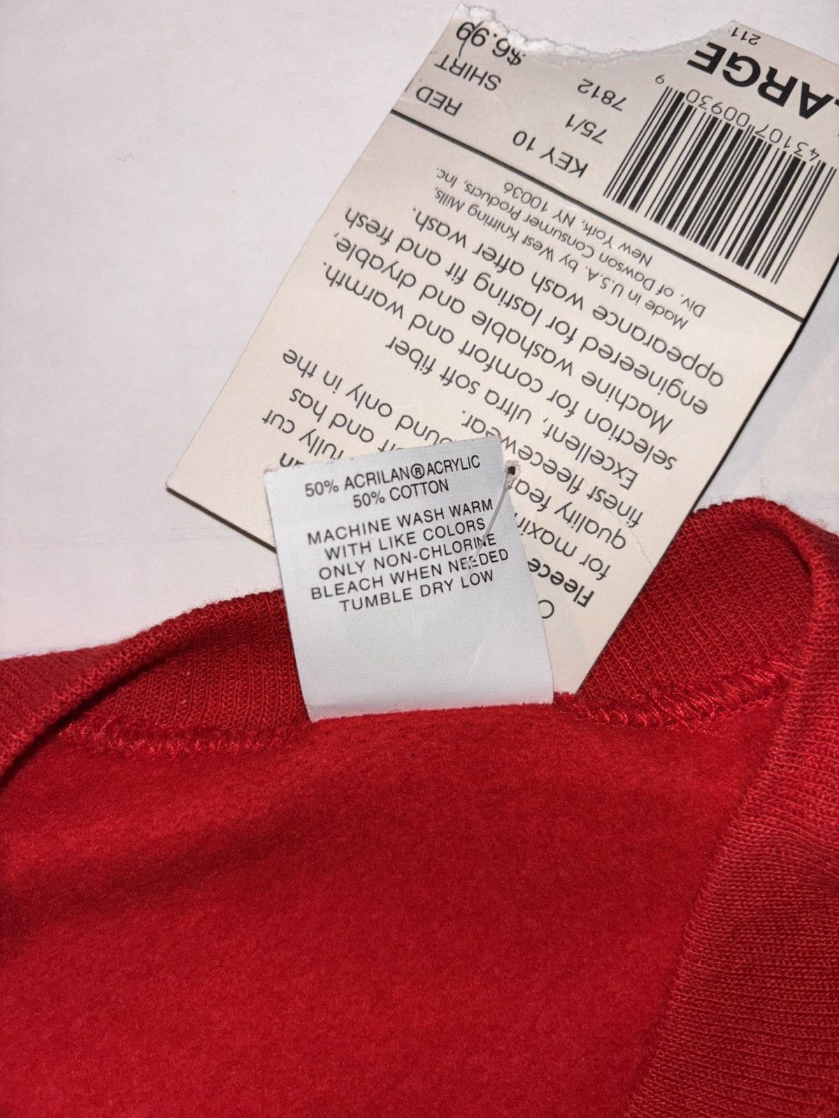 Vintage Vtg JE Morgan 90’s Raglan Red Crewneck Sweatshirt Fleece Size US L / EU 52-54 / 3 - 4 Thumbnail