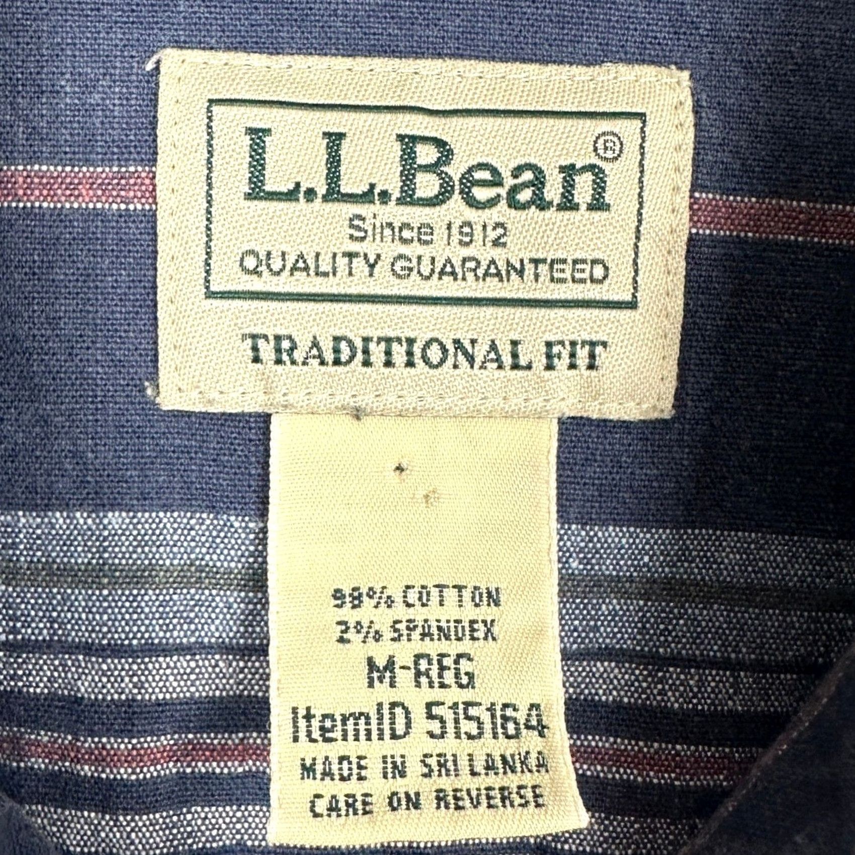 Vintage L.L. Bean Shirt Mens Medium Blue Striped Button-Down Long Sleeve Traditional Fit Chest Pocket Casual Business Travel Size US M / EU 48-50 / 2 - 4 Thumbnail