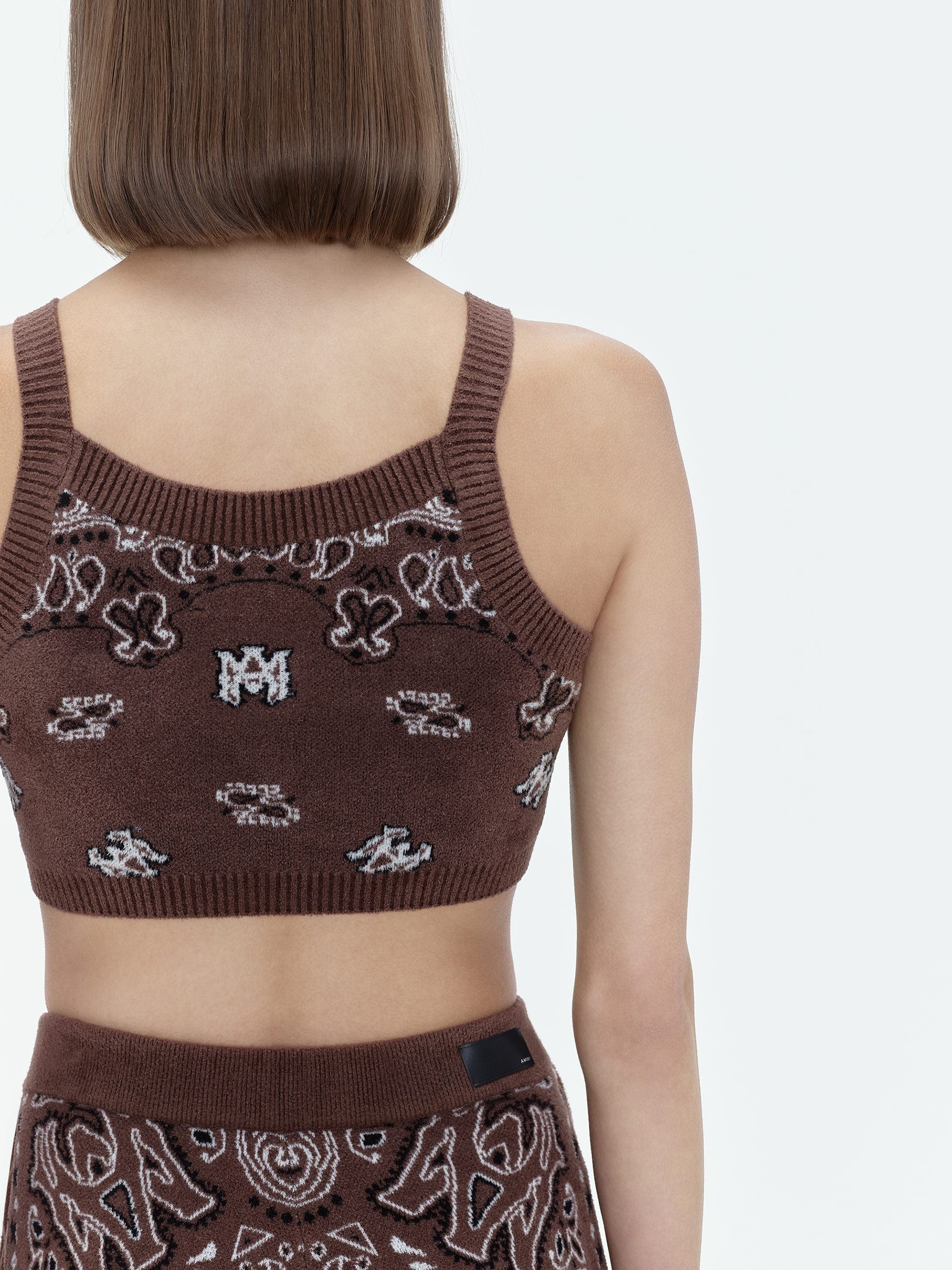 Amiri oc11z0325 Bandana Cropped Tank Top in Brown/White Size M / US 6-8 / IT 42-44 - 4 Thumbnail