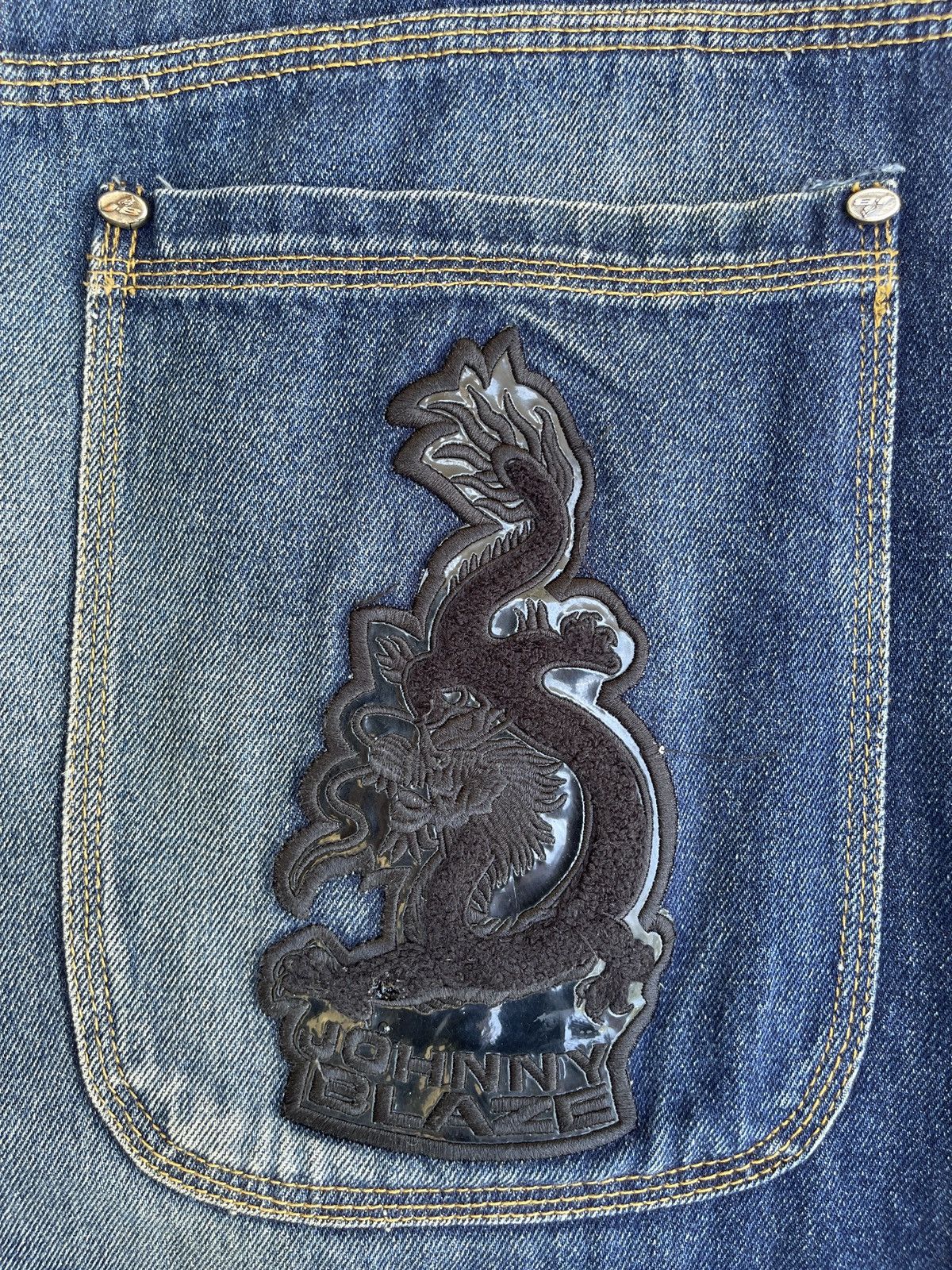 JNCO Rare Vintage 90s🔥JOHNNY BLAZE🔥Embroidered Baggy Jeans Size US 34 / EU 50 - 14 Thumbnail