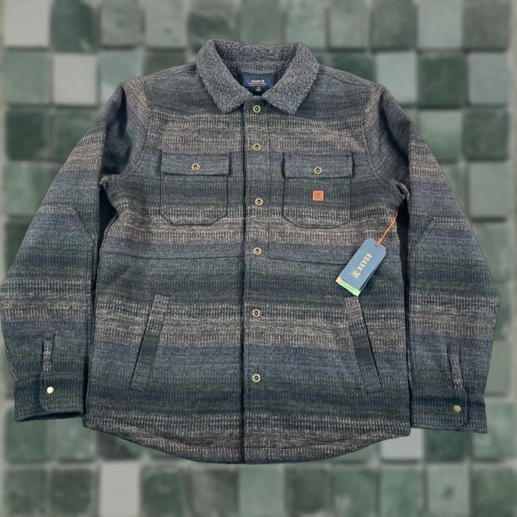Roark Roark Hebrides Jacket Men Regular Medium Multicolor Striped Wool Blend Snap NWT Military Jacket Size US XXL / EU 58 / 5 - 1 Thumbnail