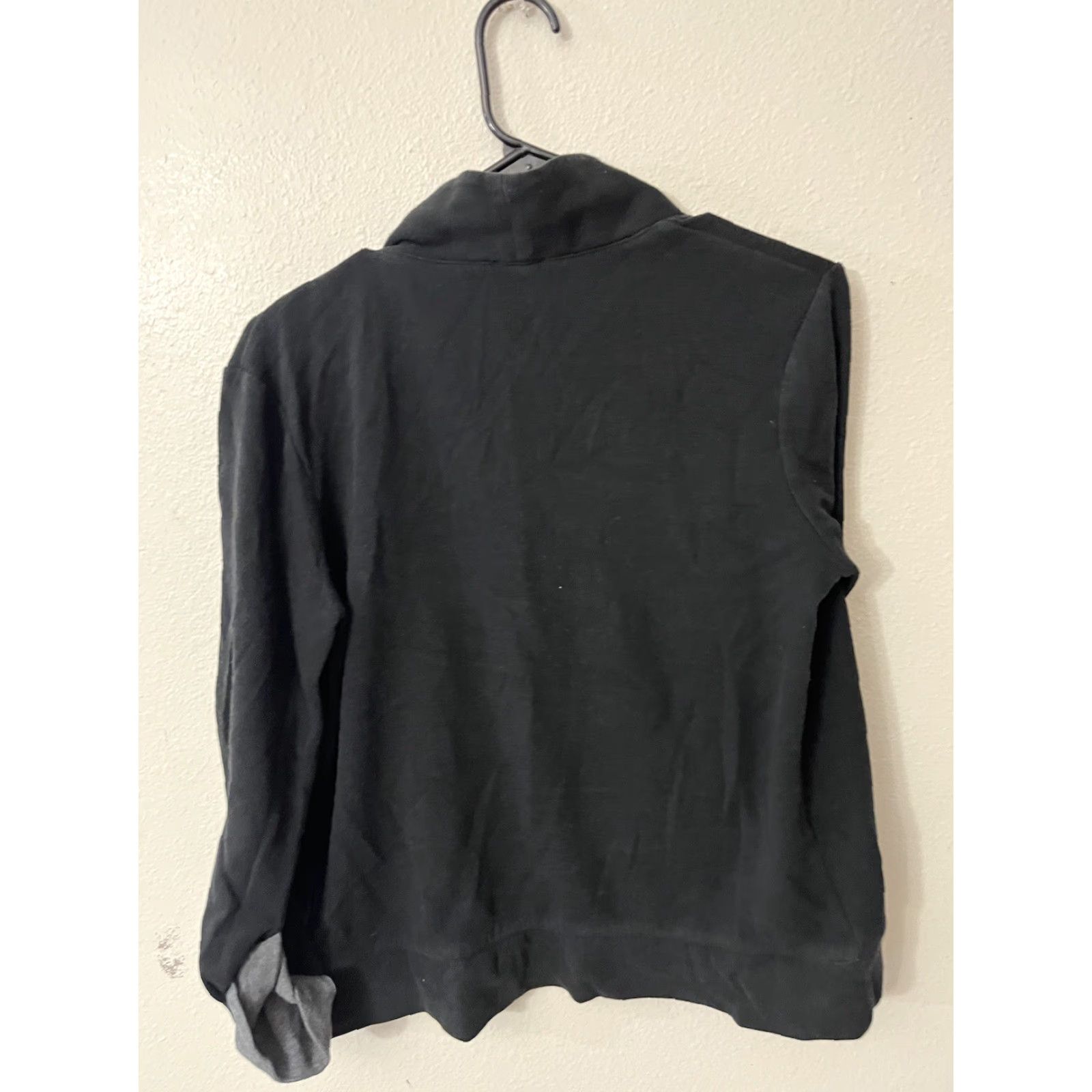Express Express Women's Black Open Cardigan Sweater Medium Solid Knit Long Sleeve Lightweight Stretch Business Casual Size M / US 6-8 / IT 42-44 - 2 Thumbnail