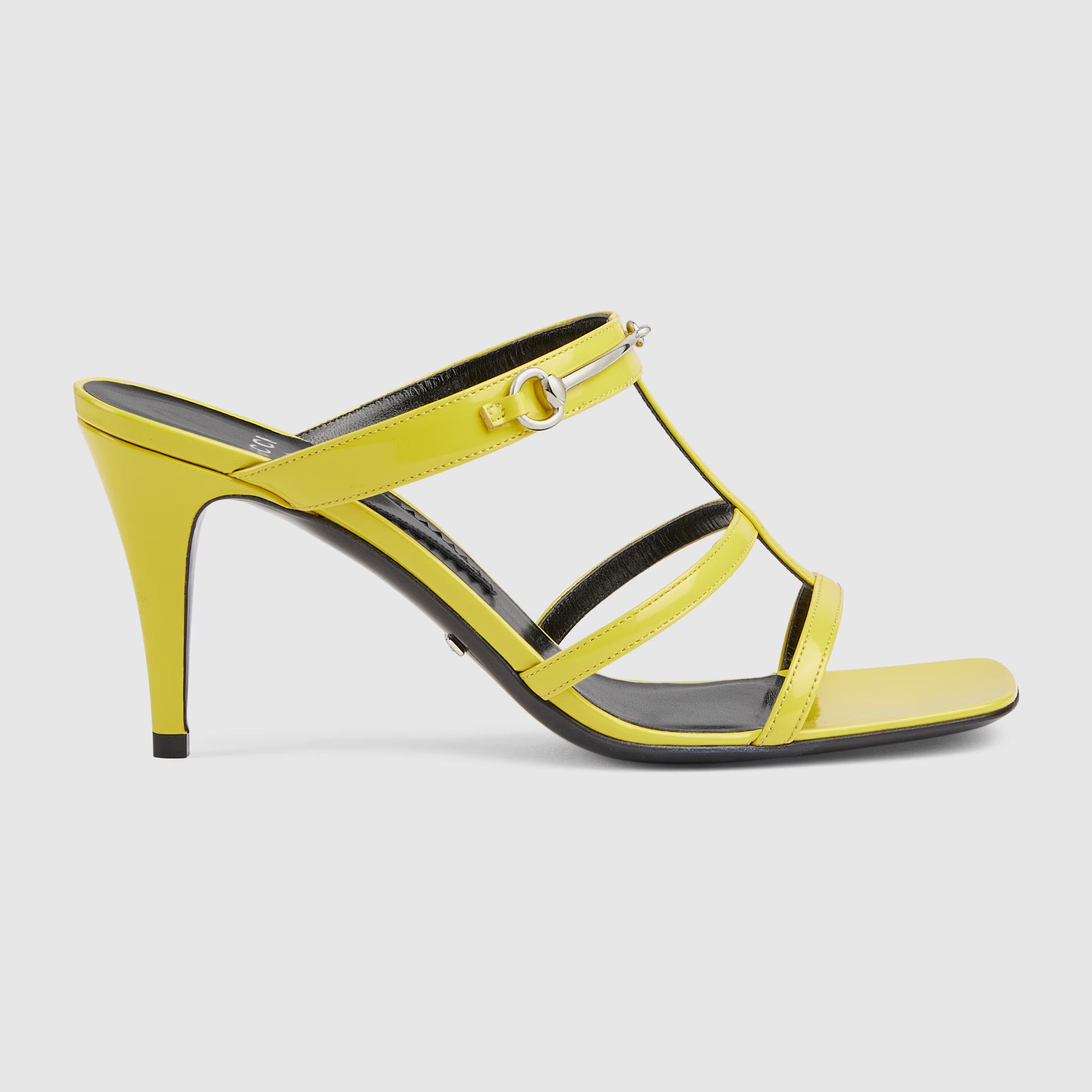Gucci o1s1wg110125 Slim Horsebit Slide Sandals in Yellow Size US 5 / IT 35 - 1 Thumbnail