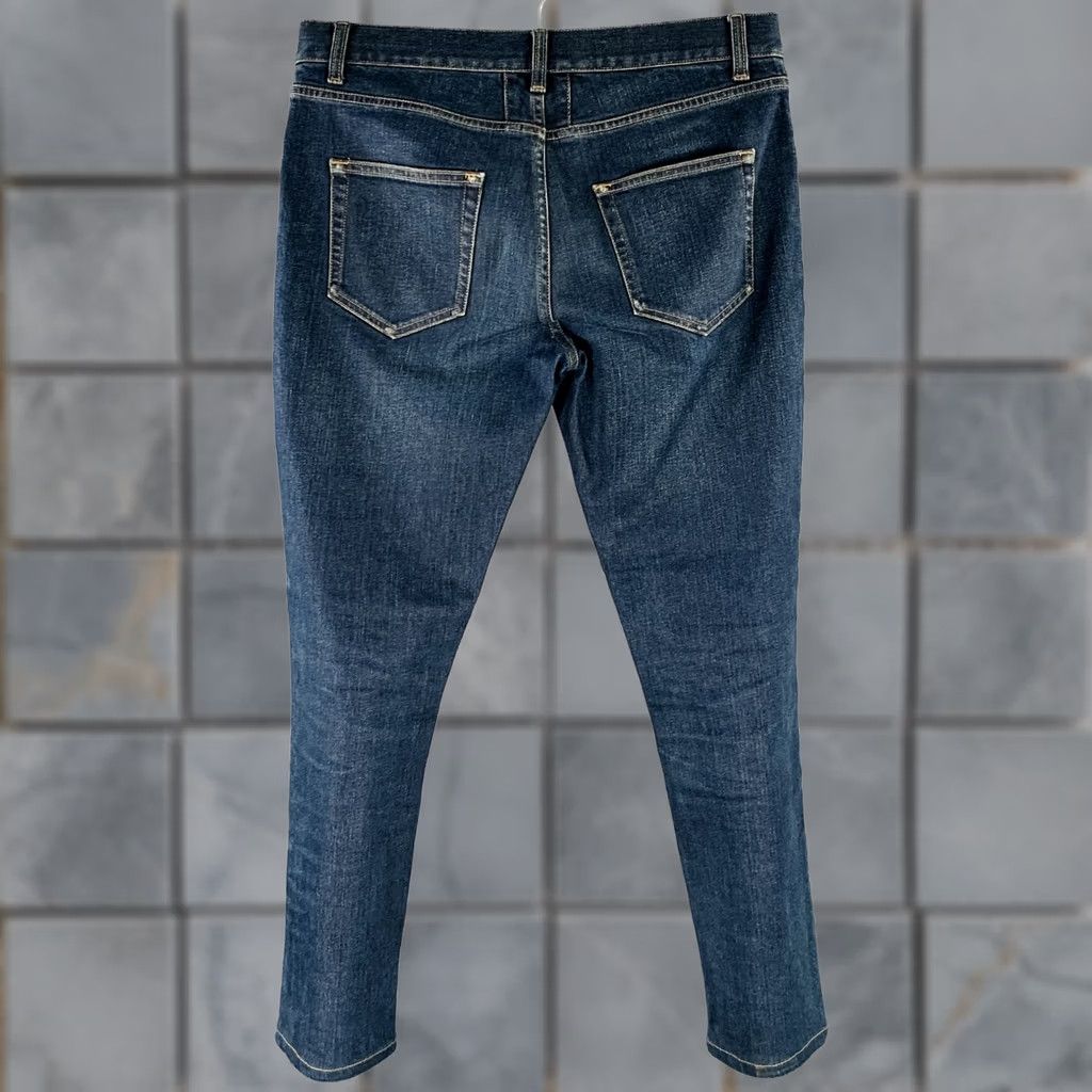 Yves Saint Laurent SAINT LAURENT Jeans Size 30 Blue Contrast Stitch Cotton/Elastane Straight Five Pockets Mens Size US 30 / EU 46 - 1 Thumbnail