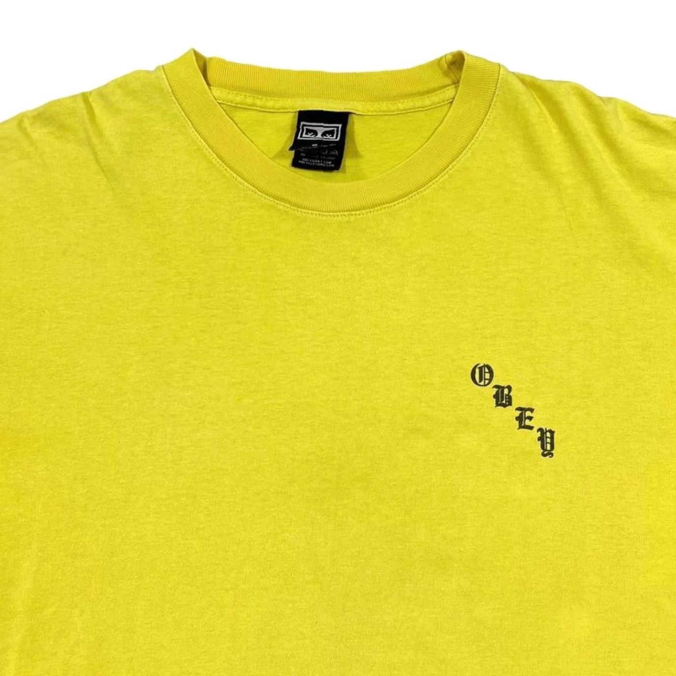 Obey OBEY T-Shirt Short Sleeve Rose Spellout Graphic Yellow Classic Skater Logo Mens M Size US M / EU 48-50 / 2 - 3 Thumbnail