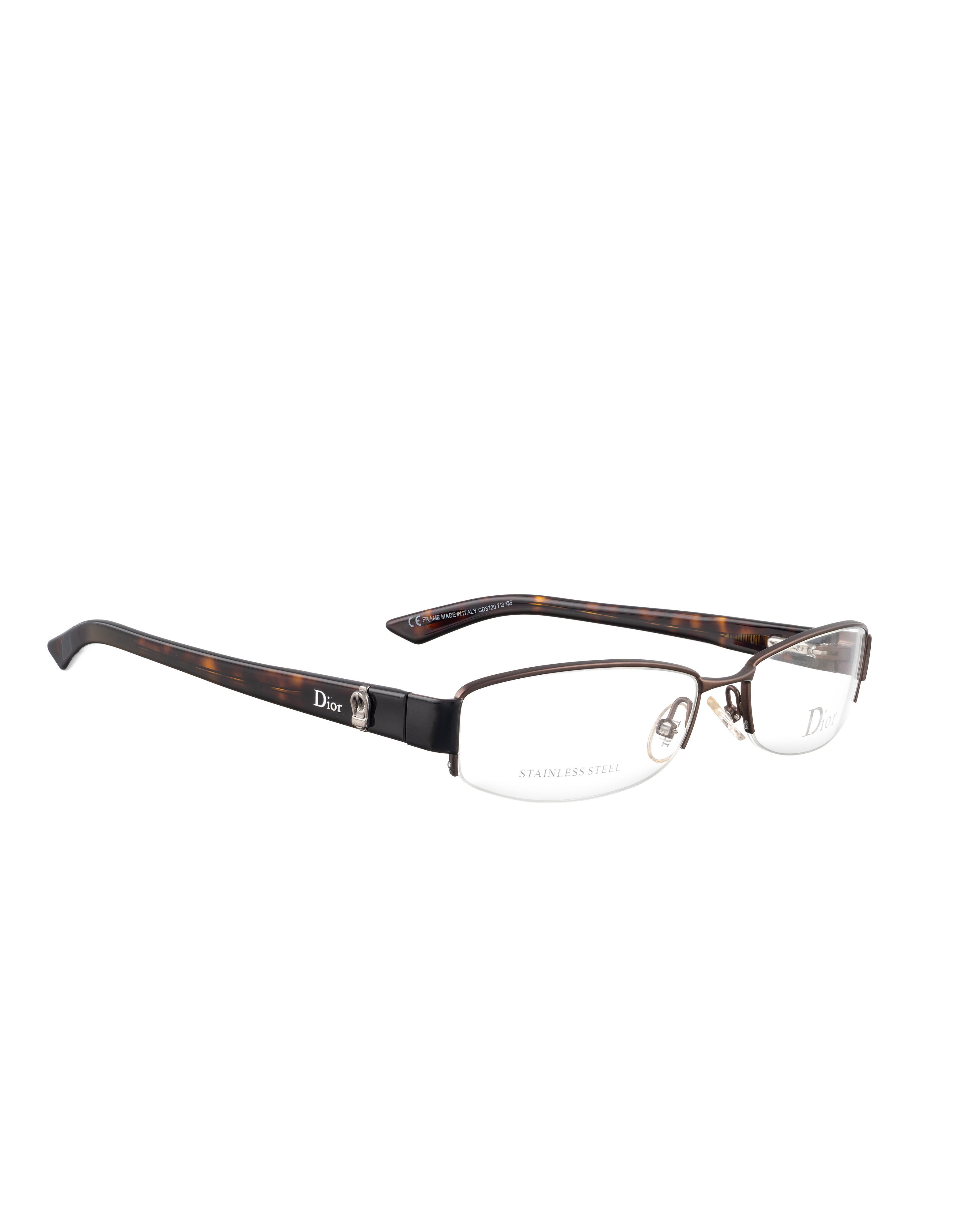 Dior Dior 00s Brown Half Rim Classic Glasses Size ONE SIZE - 1 Thumbnail