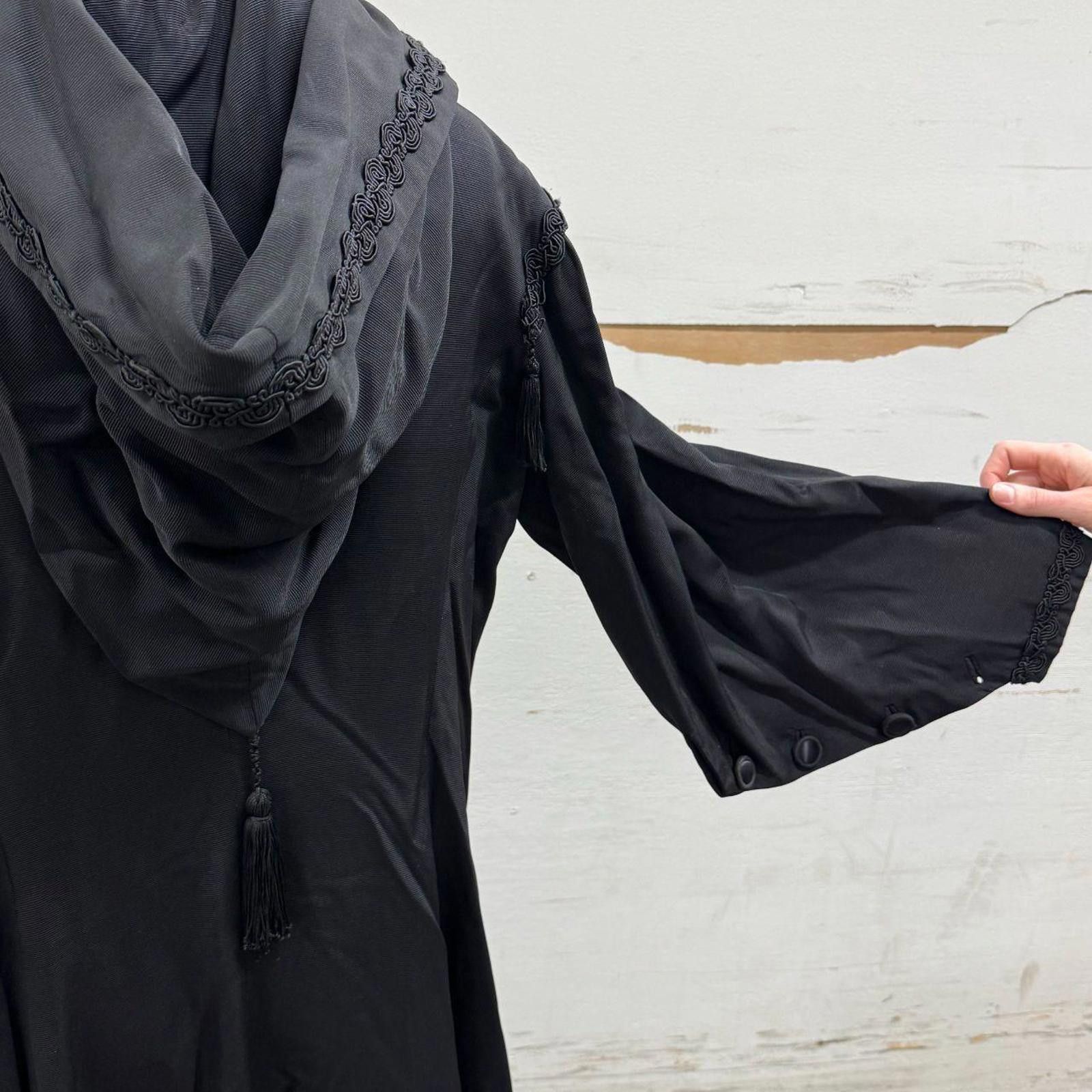 Other Vintage 50s Black Hooded Victorian Style Cloak Trench Coat Size S / US 4 / IT 40 - 6 Thumbnail