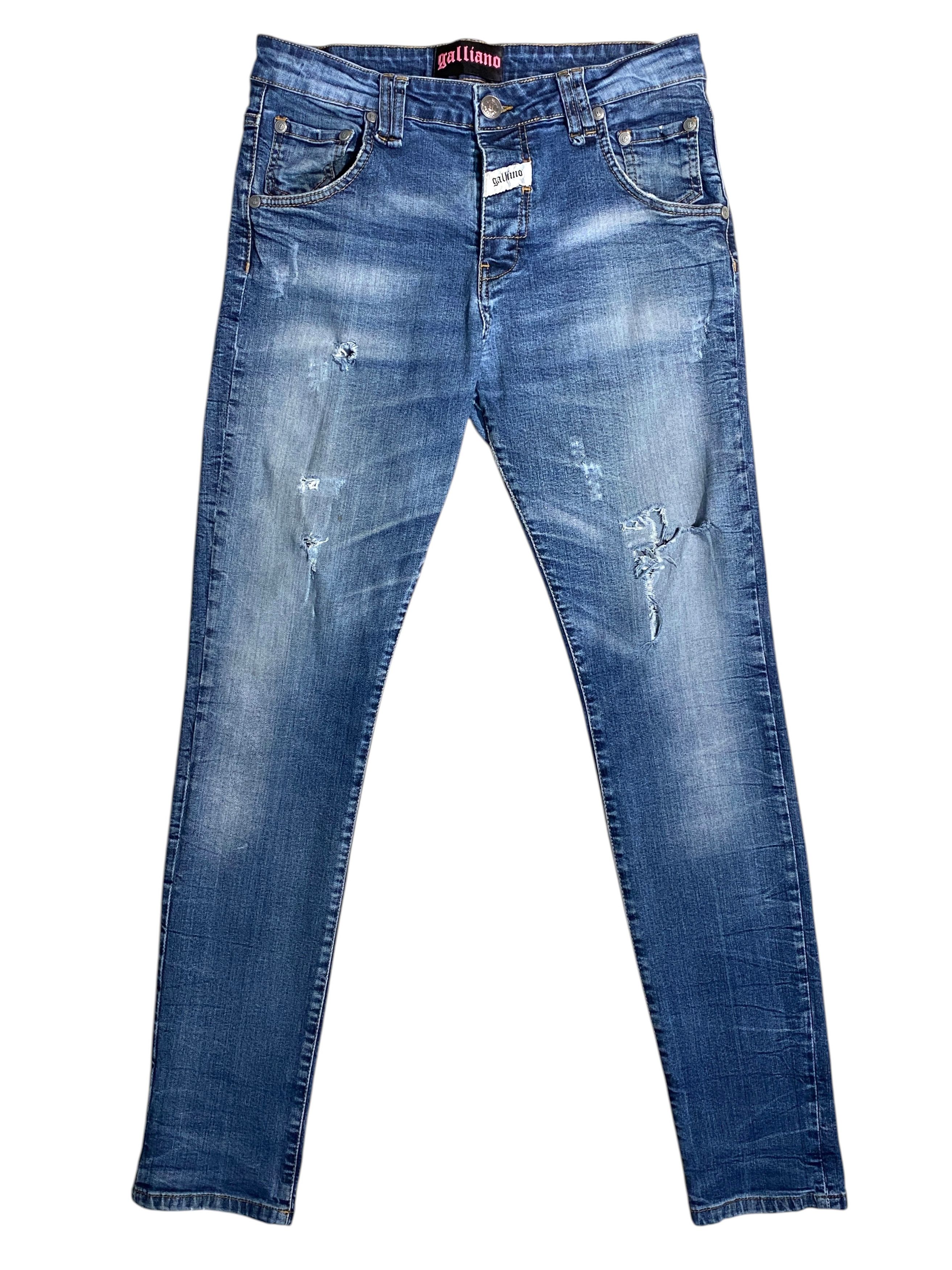John Galliano Galliano Distressed Washed Ripped Gothic Slim Jeans Vintage Size US 34 / EU 50 - 1 Thumbnail