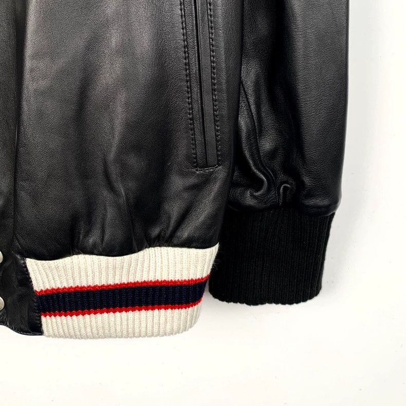 Gucci Gucci Black logo letter leather jacket 2501-Nextarrow Size US S / EU 44-46 / 1 - 4 Thumbnail
