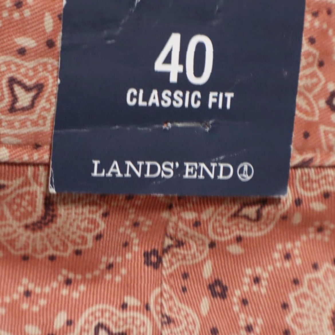 Lands' End Lands End Men Khaki Chino Shorts Patterned Red 40 Classic Fit Cotton Casual Shorts Mens 40 Regular Waist 38 Inseam 9in Size US 40 / EU 56 - 6 Thumbnail