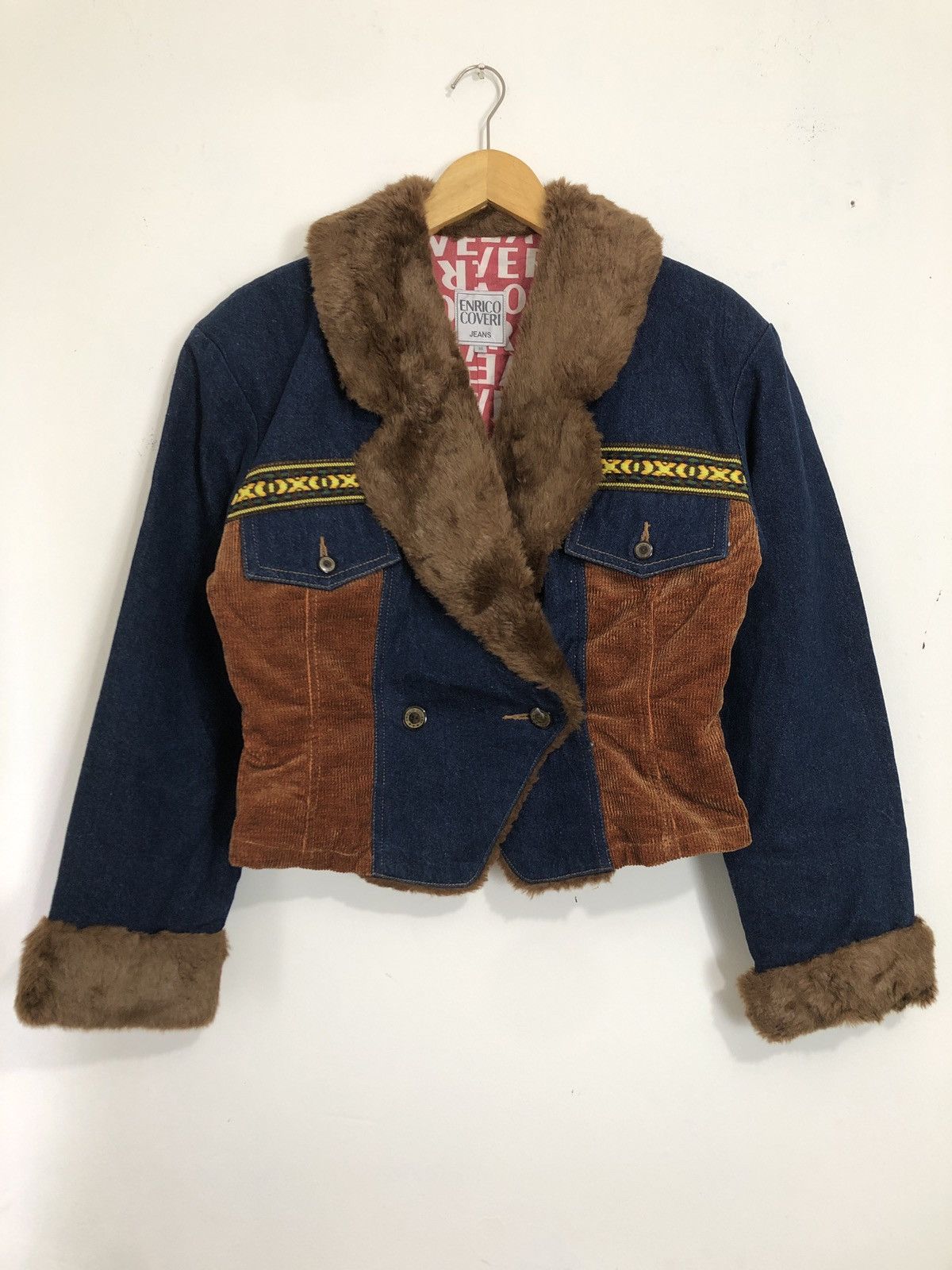 image of Enrico Coveri Jeans Jacket, Women's (Size Medium)