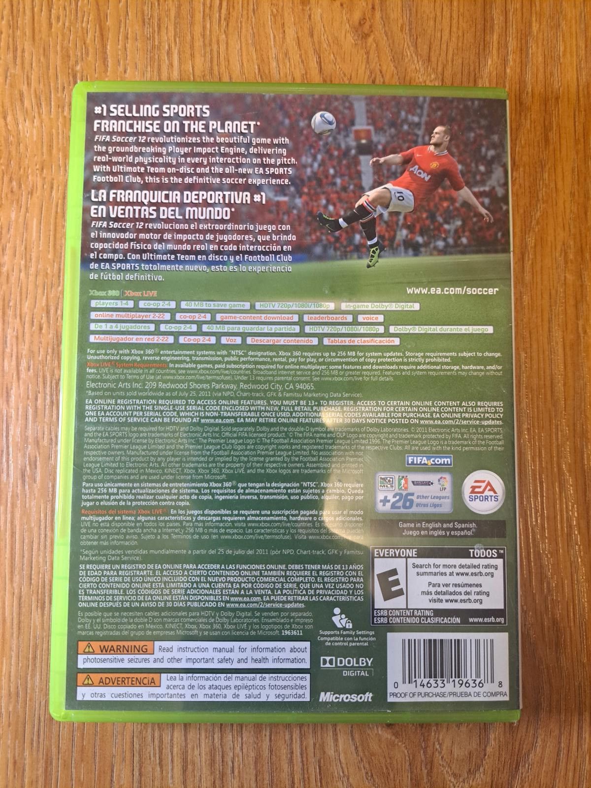 Other FIFA Soccer 12 XBox 360 Video Game Size ONE SIZE - 2 Thumbnail