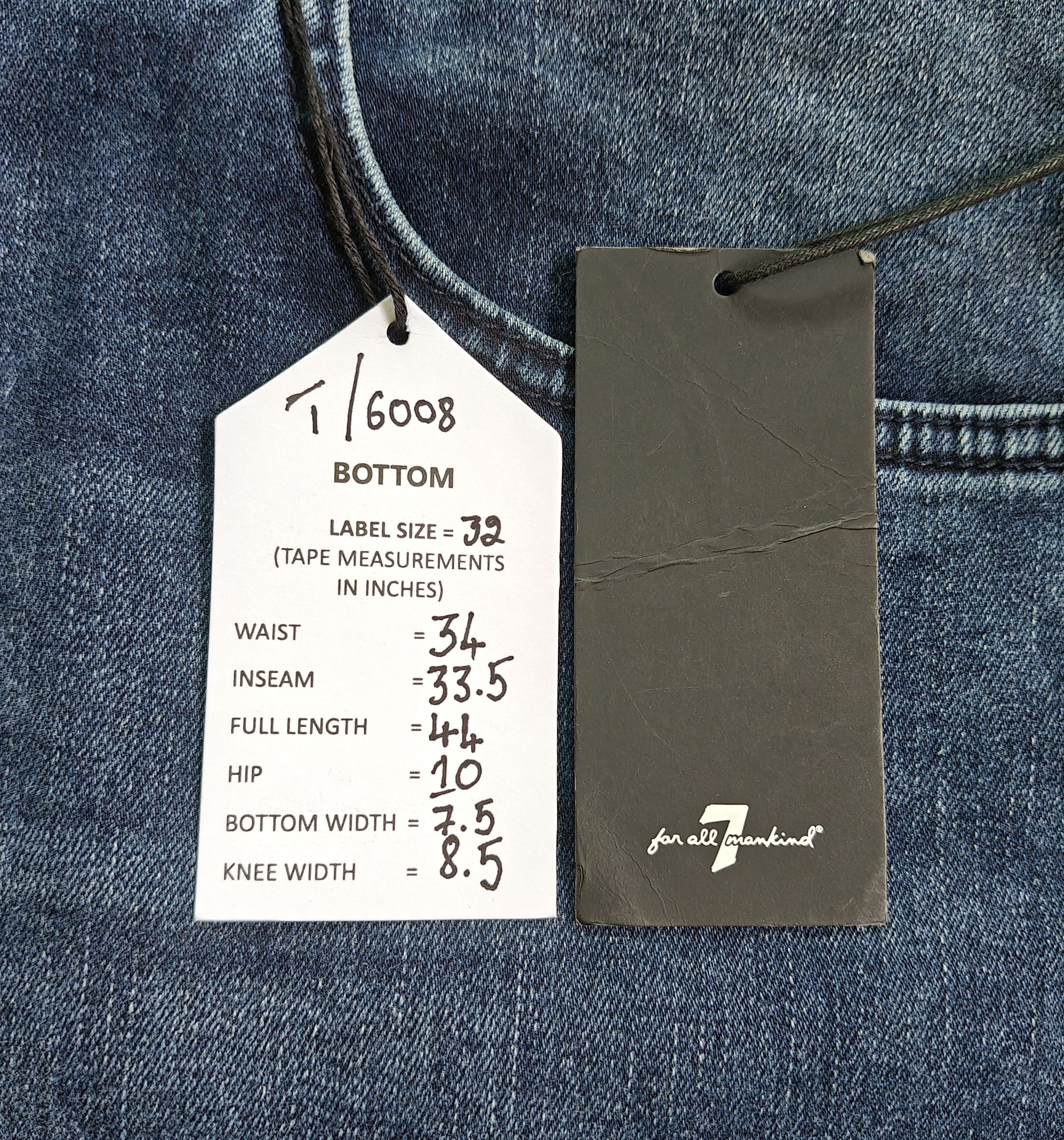 7 For All Mankind 7 For All ManKind THE STRAIGHT Jeans T/ 6008 Size US 32 / EU 48 - 6 Thumbnail