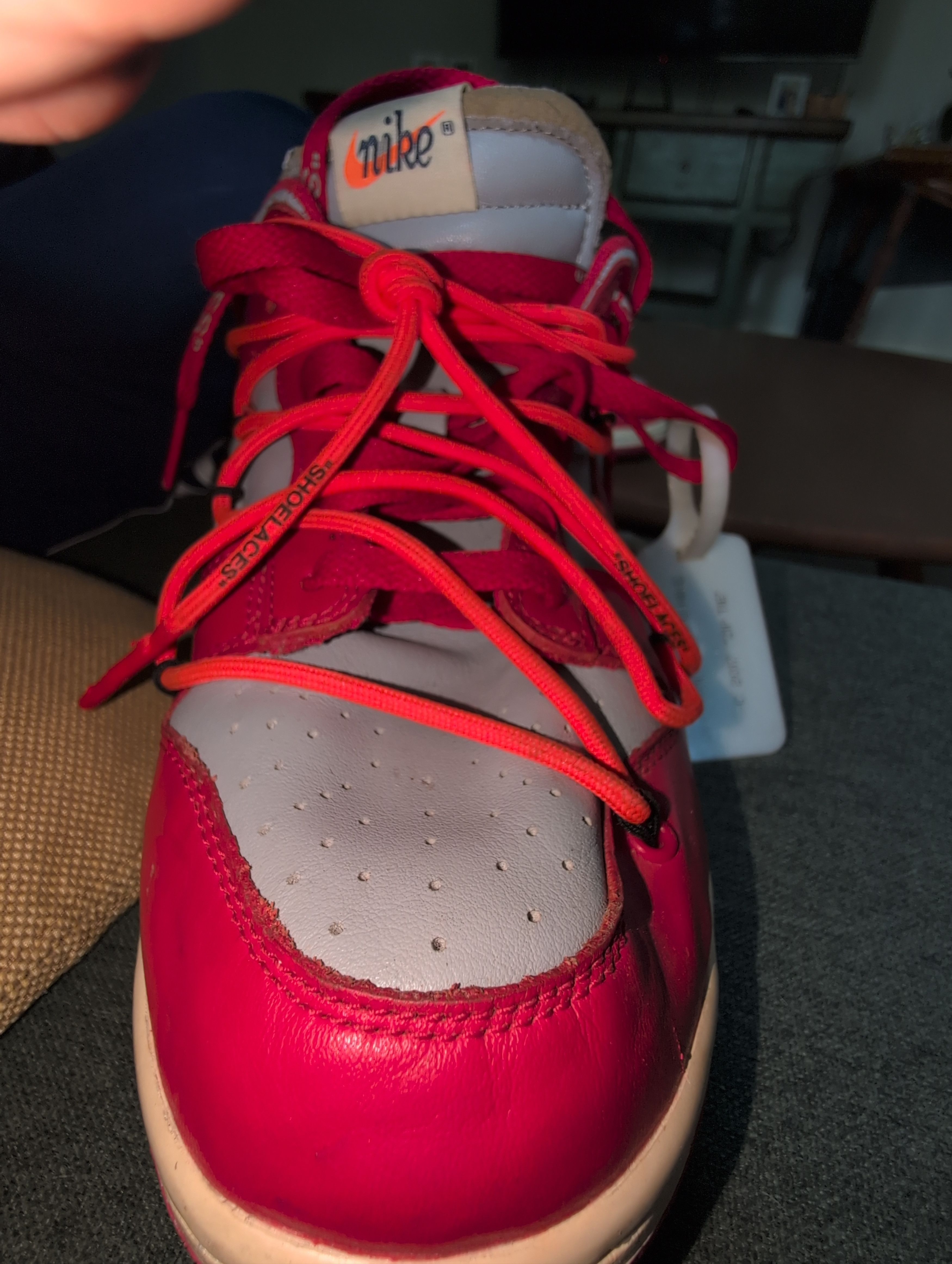 Nike × Off-White Nike Dunk Low Off-White University Red Size US 9.5 / EU 42-43 - 14 Thumbnail