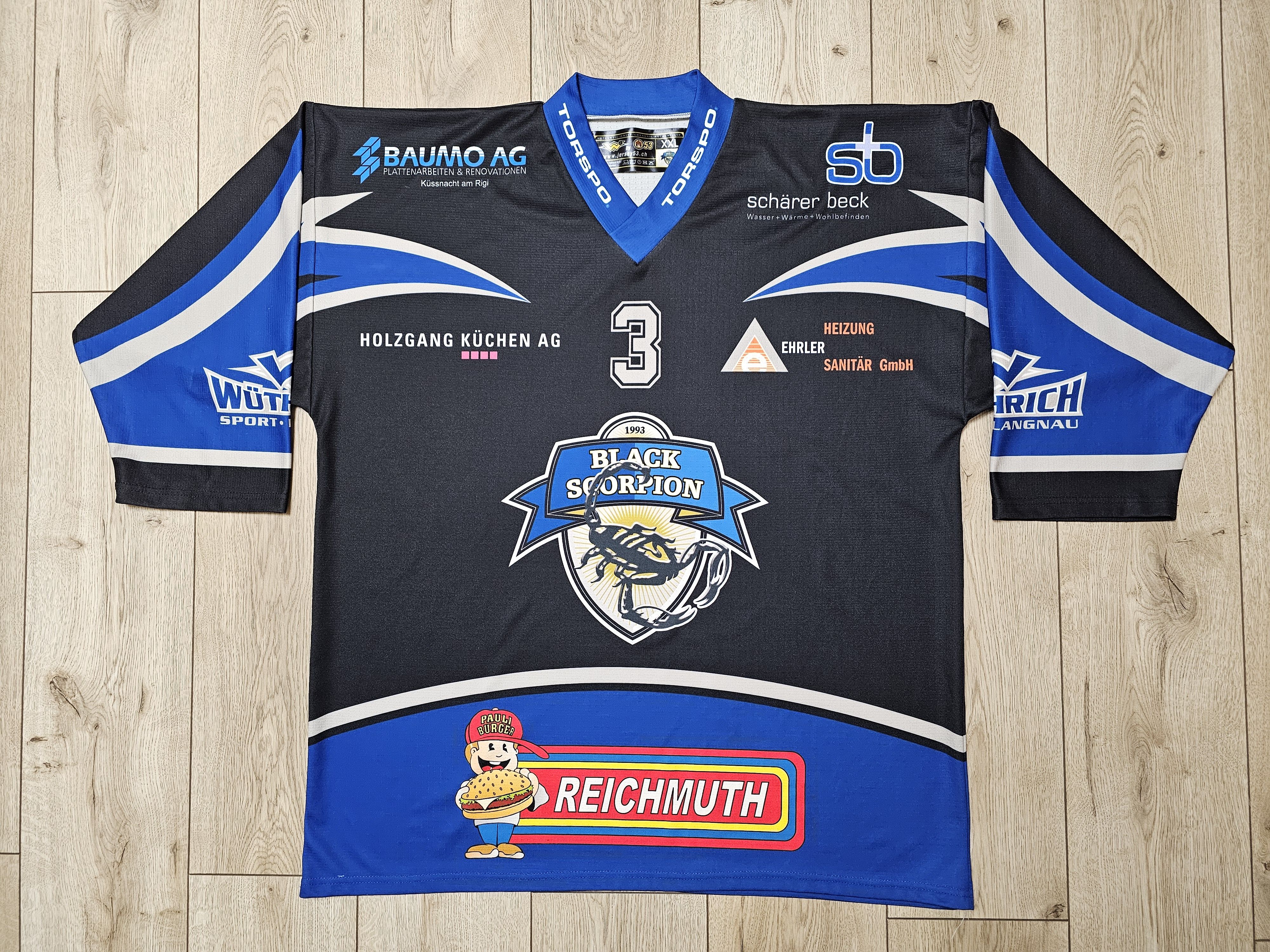 NHL × Vintage BLACK SCORPION EVZ HOCKEY JERSEY EV ZUG JERSEY Size US XXL / EU 58 / 5 - 1 Thumbnail