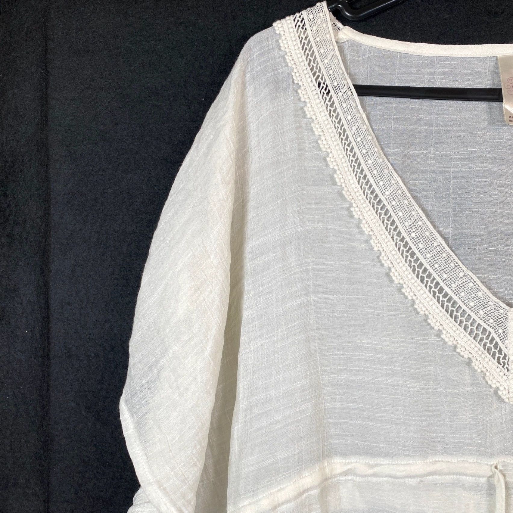 Vintage VINTAGE Knox Rose Womens Sweater Cream Poncho Shawl V-Neck Fringe Boho XS Size XS / US 0-2 / IT 36-38 - 3 Thumbnail