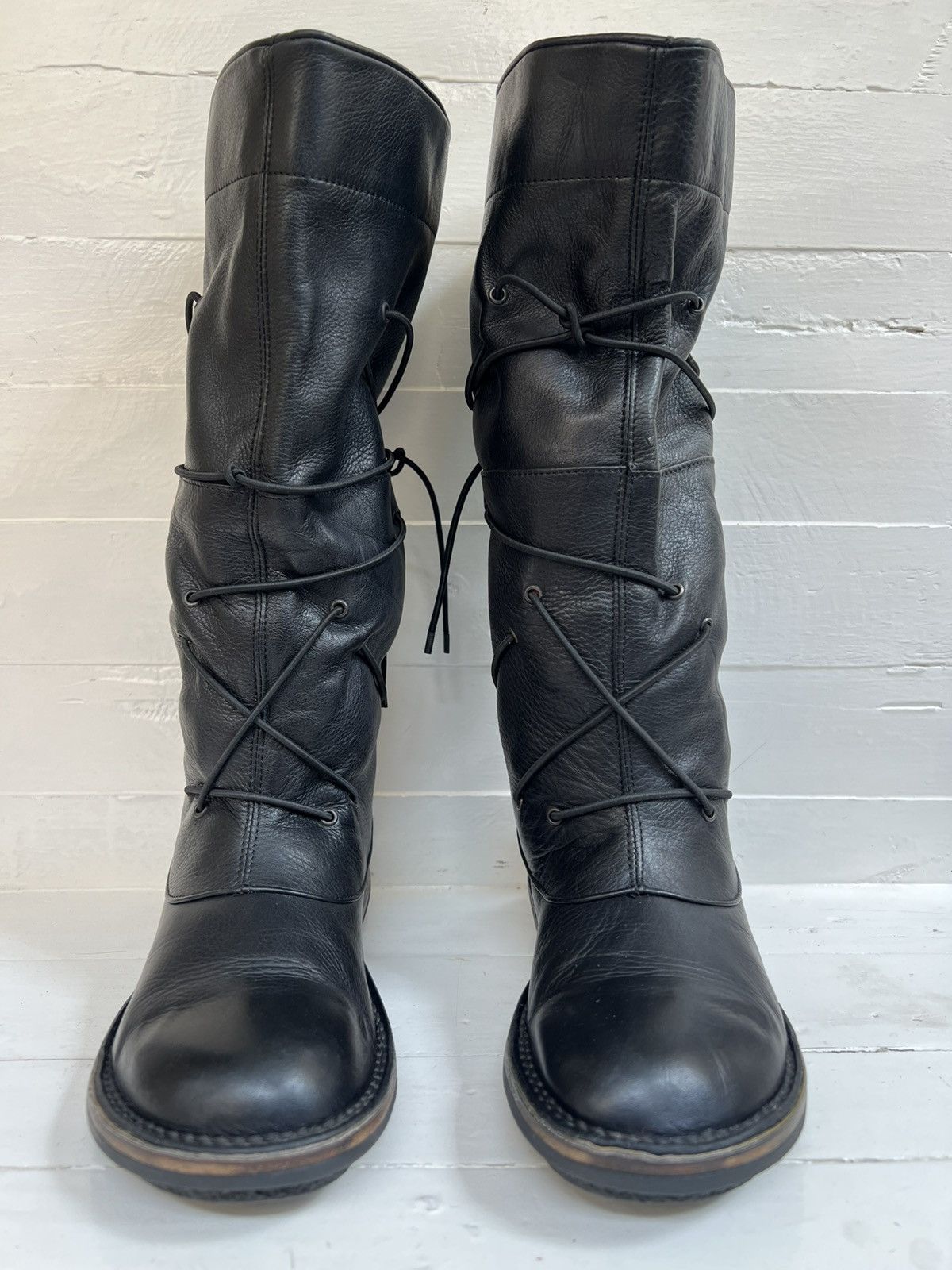 Trippen Trippen Hysterie Black Leather Slouchy Tall Boot Gothic Punk Size US 7 / IT 37 - 2 Thumbnail