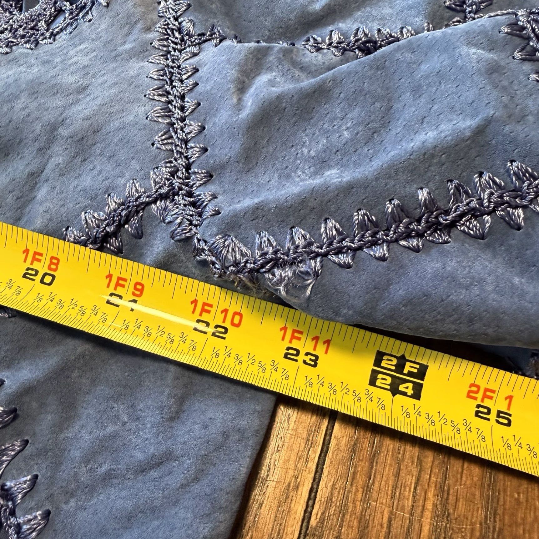 Vintage **Blue XL Suede Leather Jacket Crochet Trim Western Boho Style New** User: Blue XL Suede Leather Jacket Crochet Trim Western Boho Style New Size XL / US 12-14 / IT 48-50 - 8 Thumbnail