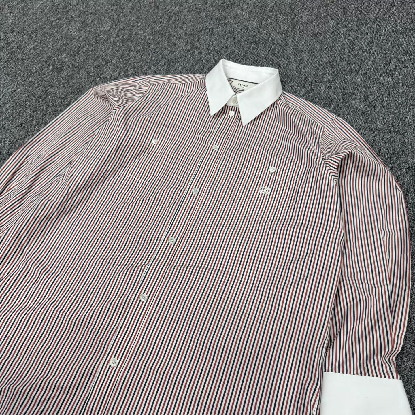 Celine Celine Arch Embroidered Pinstripe Shirt 42 99New Size M / US 6-8 / IT 42-44 - 3 Thumbnail
