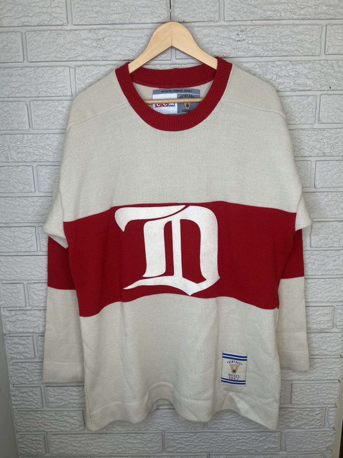 Ccm Vintage CCM Detroit Red Wings Heritage Knit Jersey Size US XL / EU 56 / 4 - 1 Thumbnail