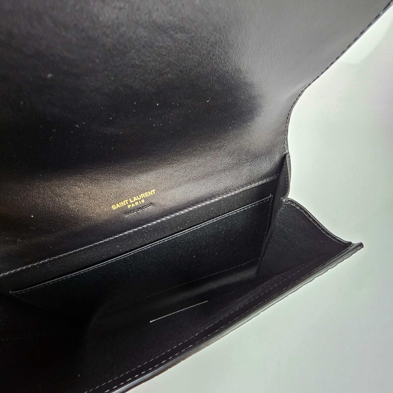 Saint Laurent Paris SAINT LAURENT Cassandre Black Embossed Leather Pouch Size ONE SIZE - 8 Thumbnail