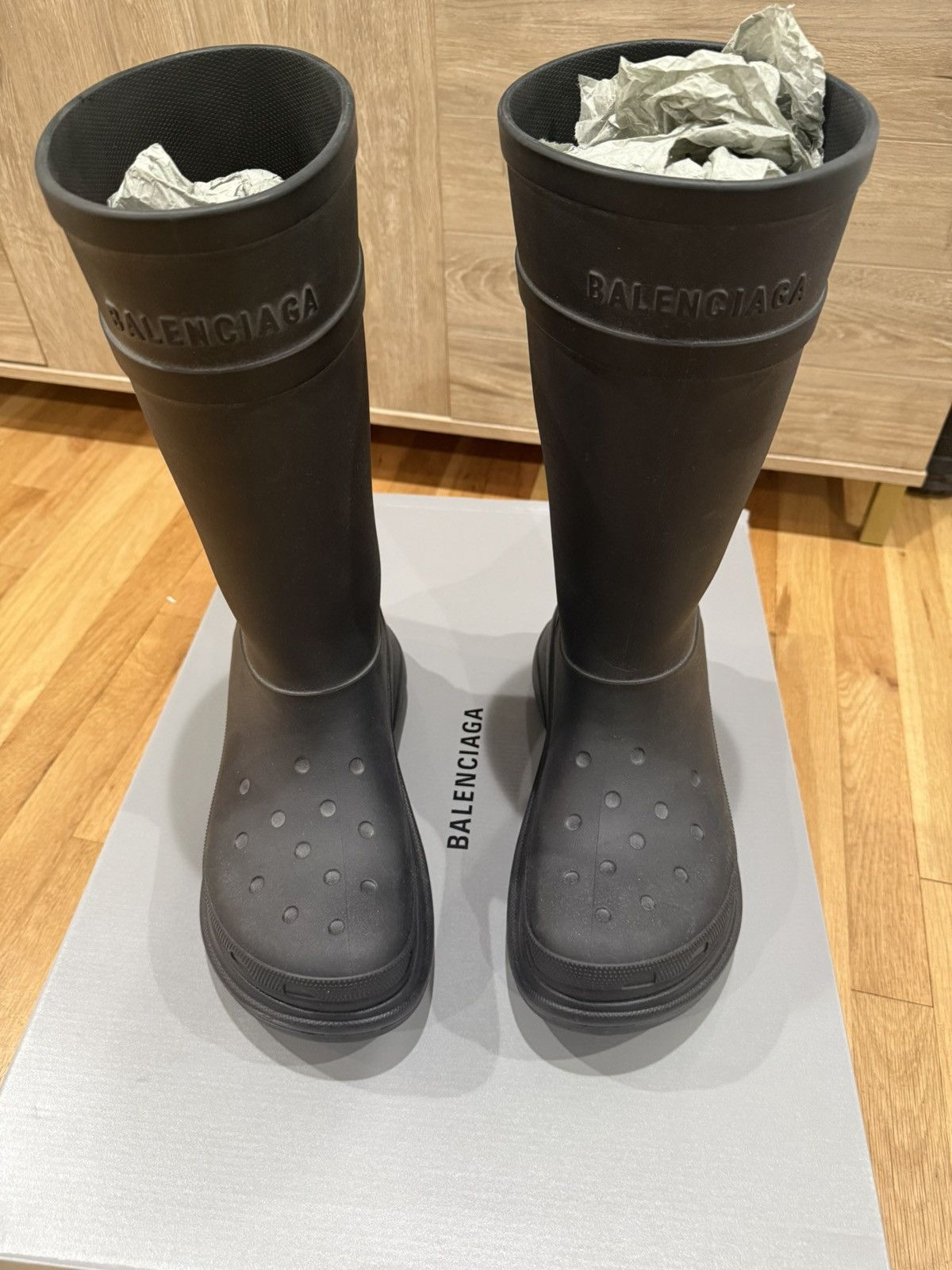 Balenciaga Balenciaga croc boots Size US 12 / EU 45 - 3 Thumbnail