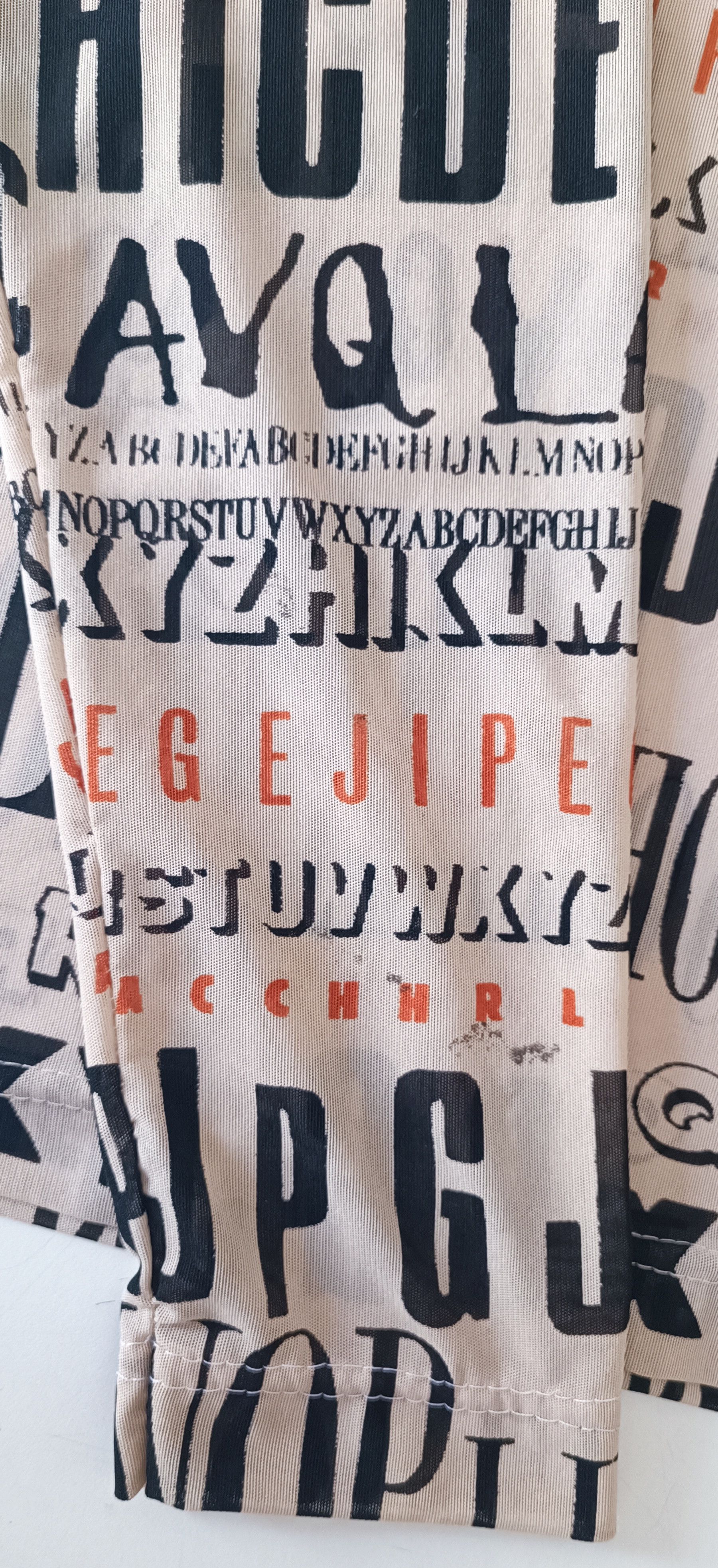 Jean Paul Gaultier Fall 1995 - Iconic letters lycra top Size US M / EU 48-50 / 2 - 3 Thumbnail